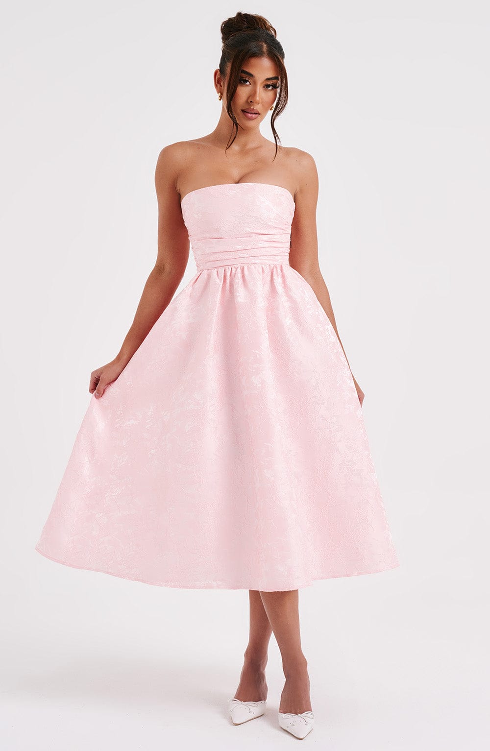Saoirse Pembe Midi Elbise