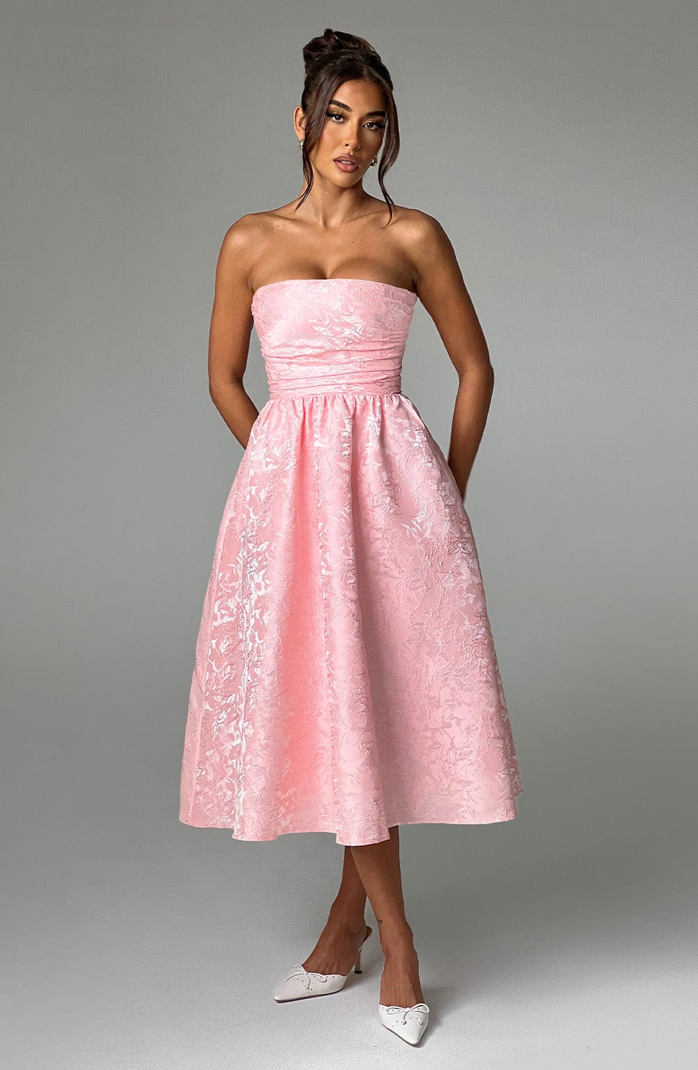 Saoirse Pembe Midi Elbise