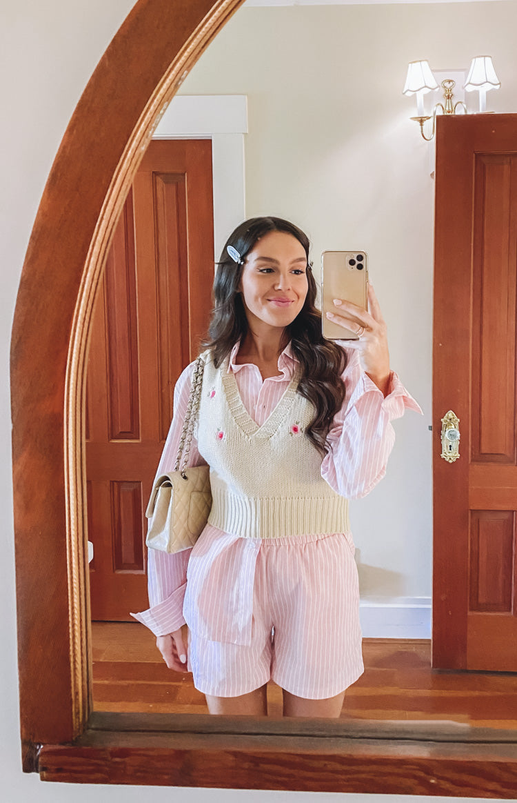 Pembe Çizgili Sarah Şort