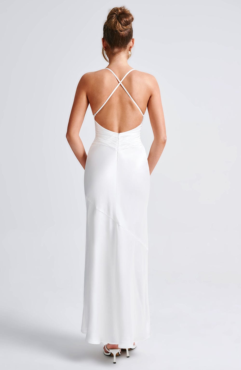 Sarita Maxi Krem Elbise