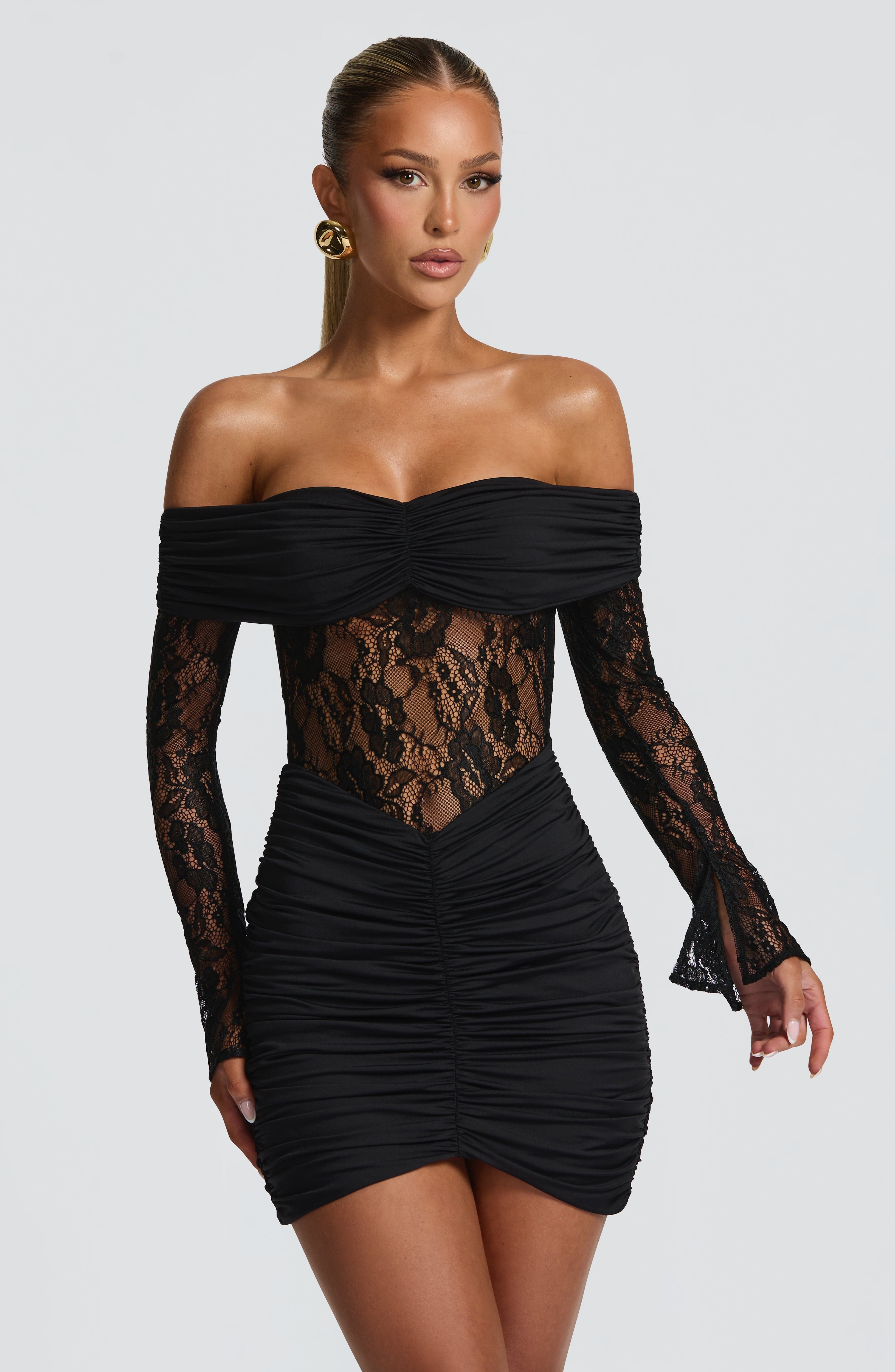 Sauline Mini Siyah Elbise