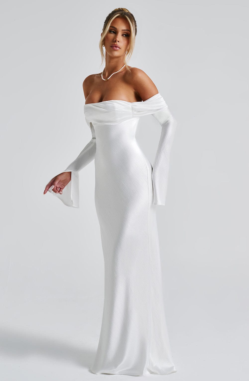 Selene Ekru Maxi Elbise