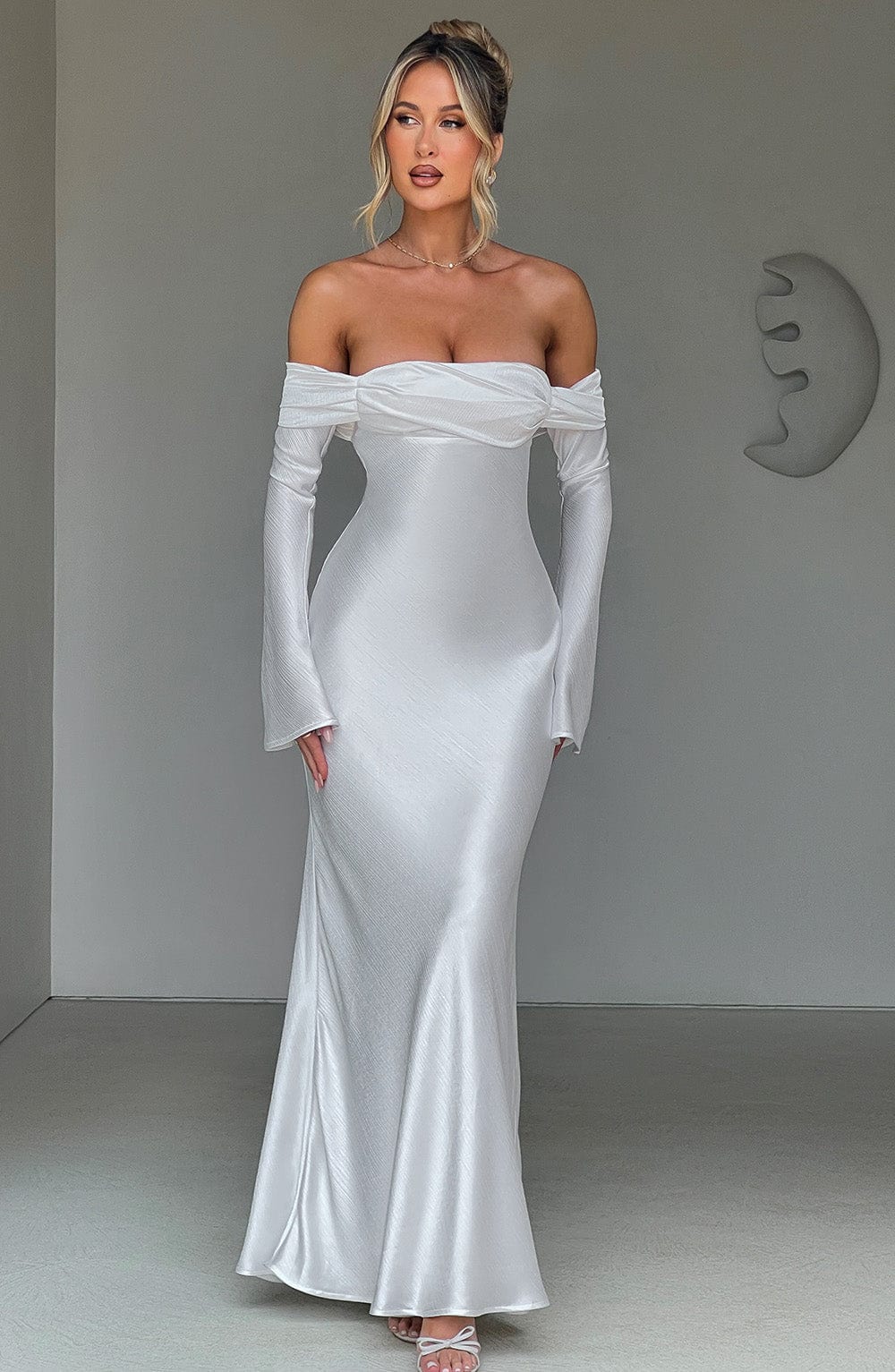 Selene Ekru Maxi Elbise