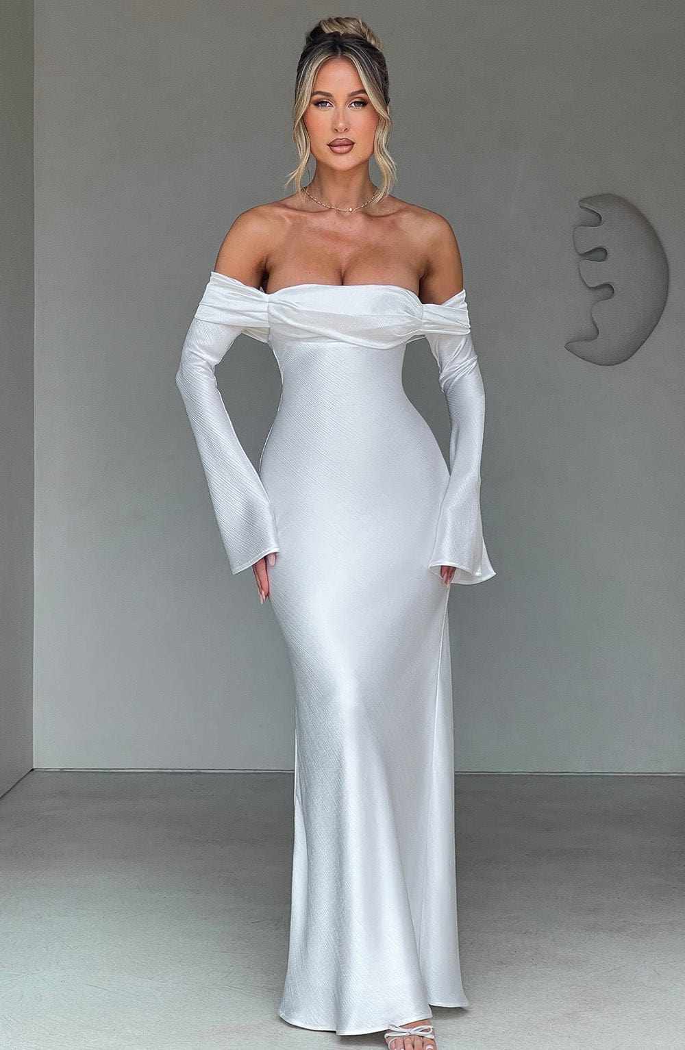 Selene Ekru Maxi Elbise