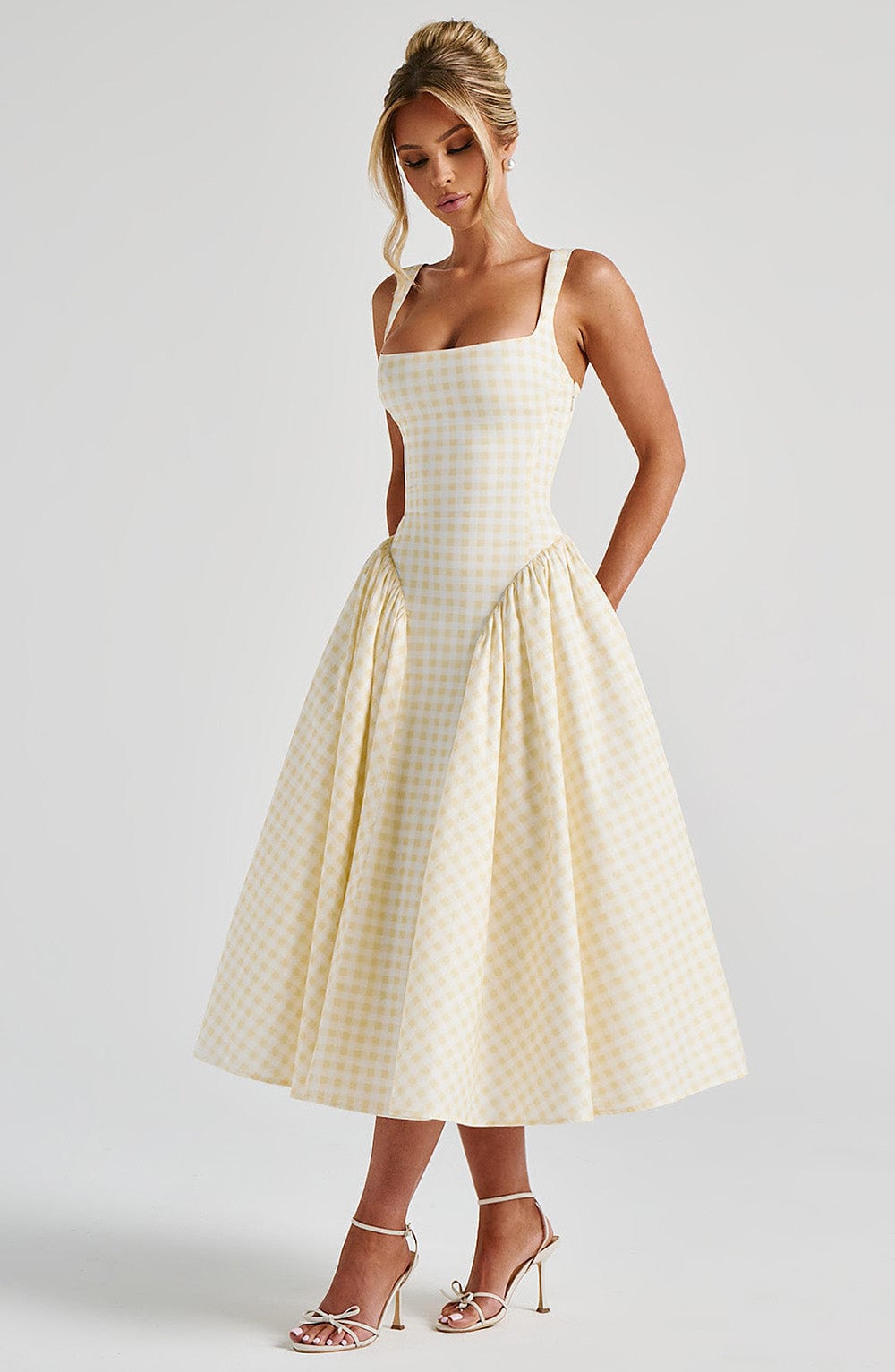 Sherrie Midi Limon Sarısı Elbise