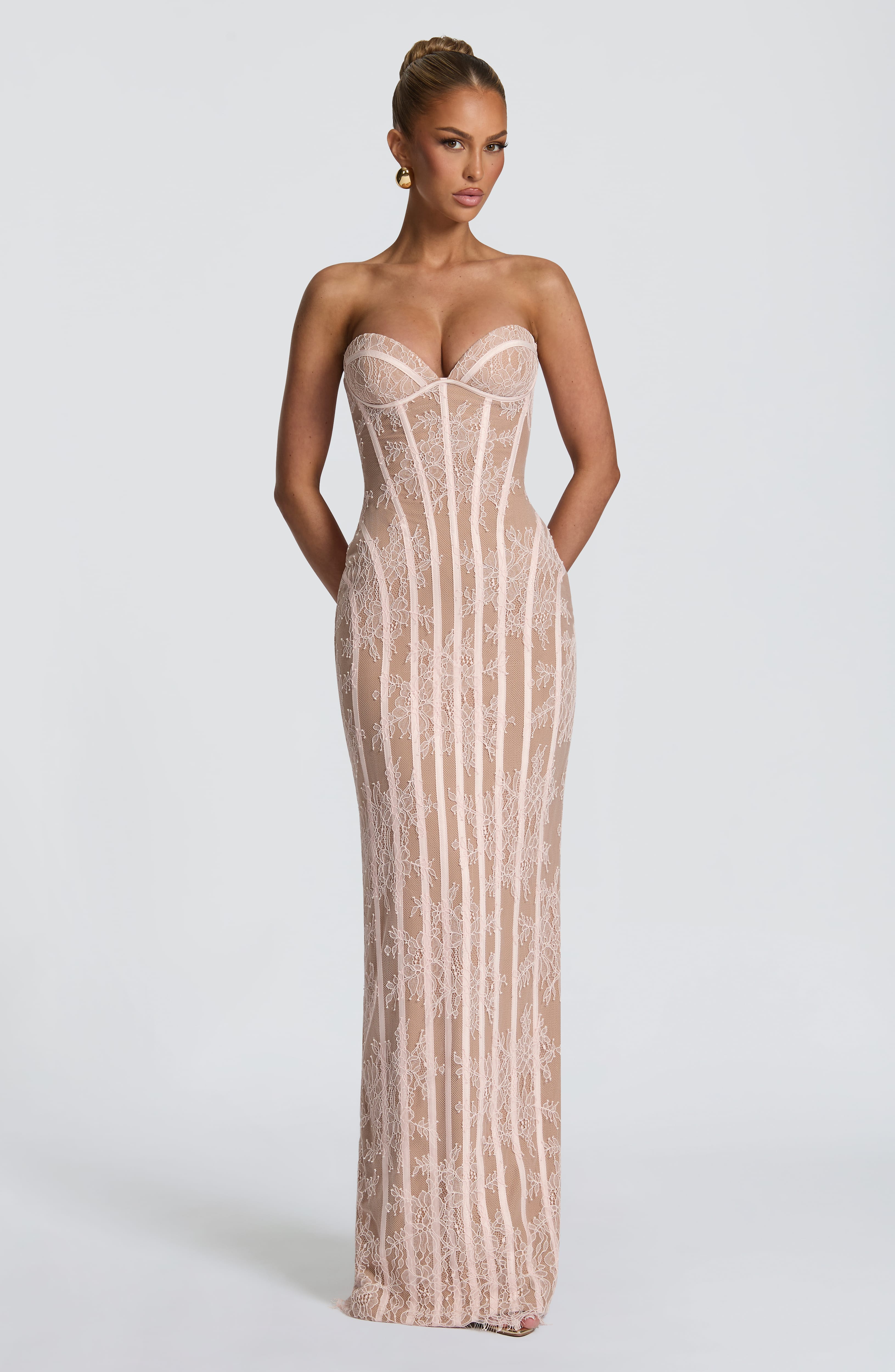 Pembe Sian Maxi Elbise