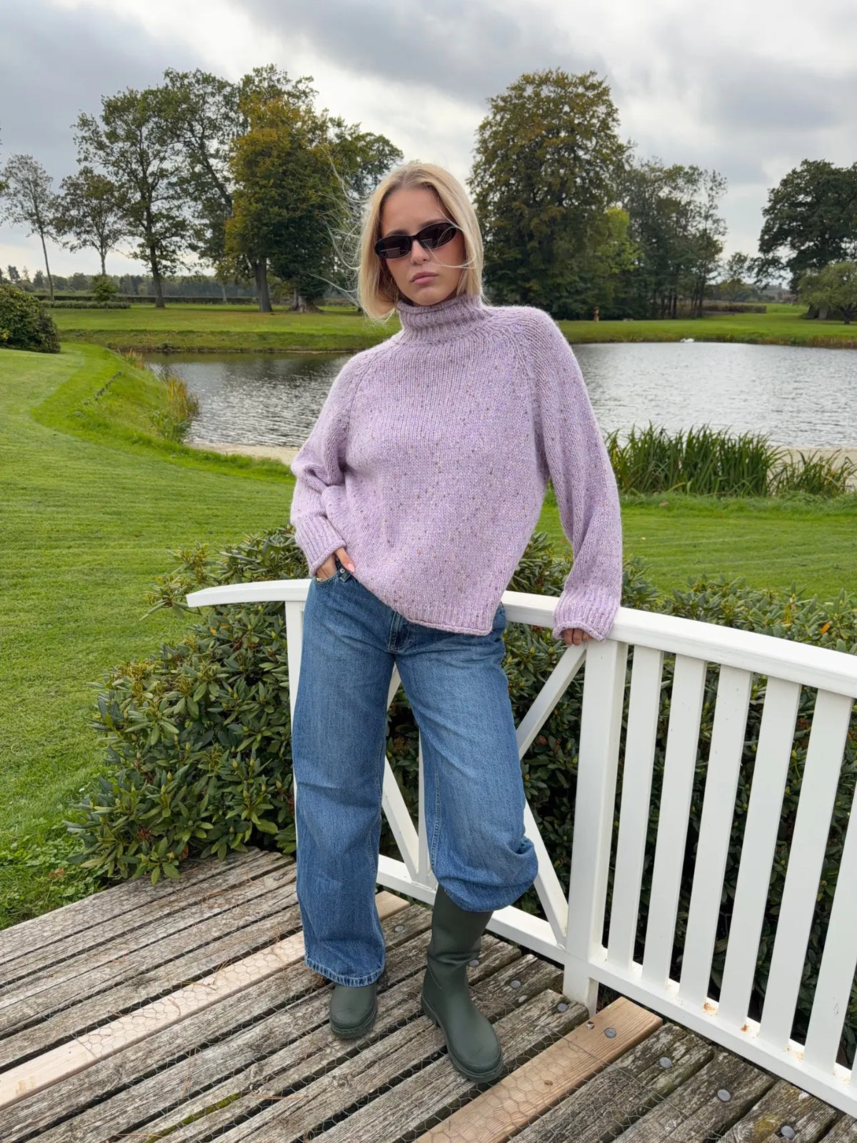 Cally Açık Mor Yaka Triko