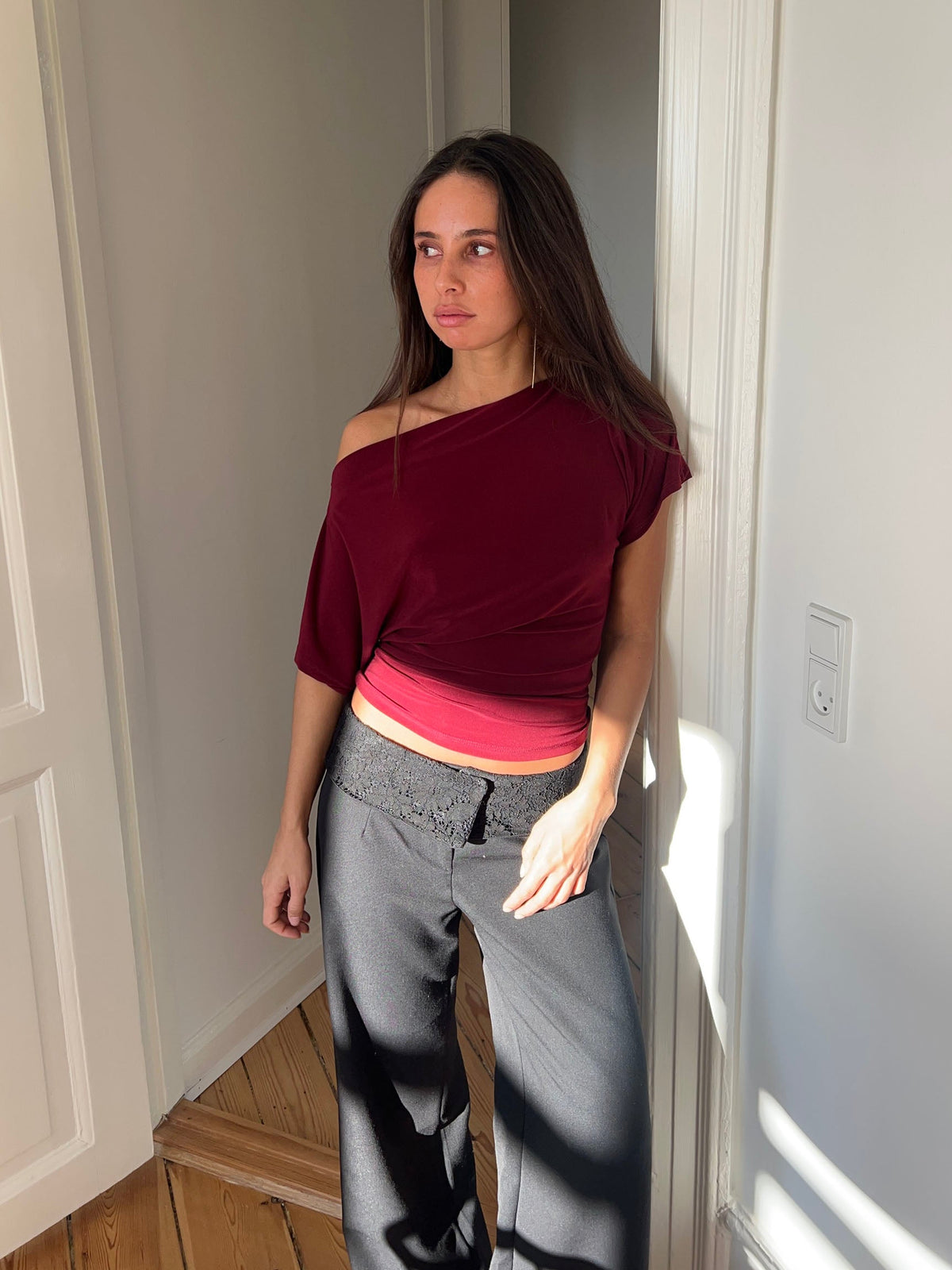 Florine Kırmızı Slim Fit Tişört - Şıklığı Yakalayın