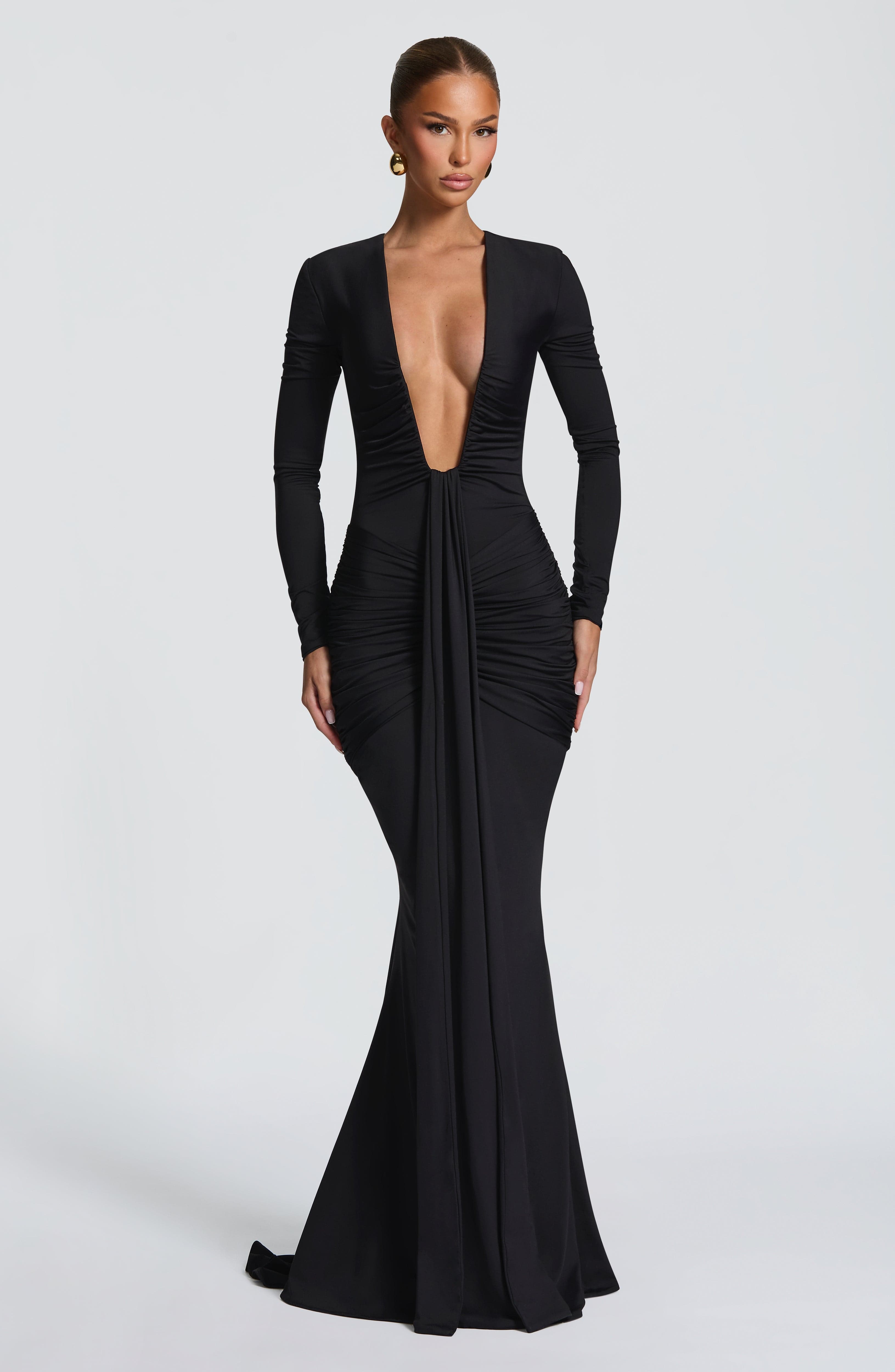 Siyah Tara Maxi Elbise
