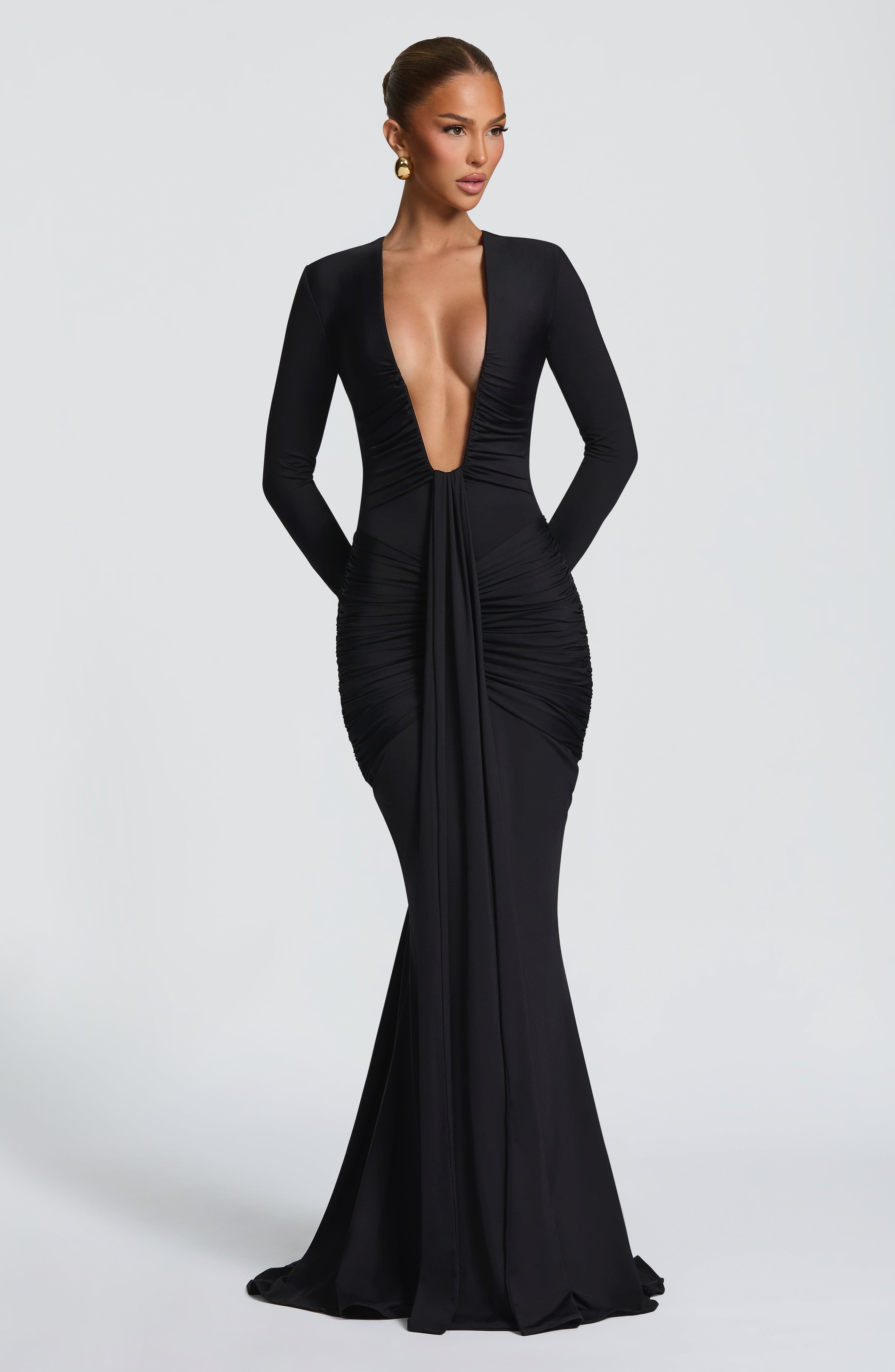 Siyah Tara Maxi Elbise