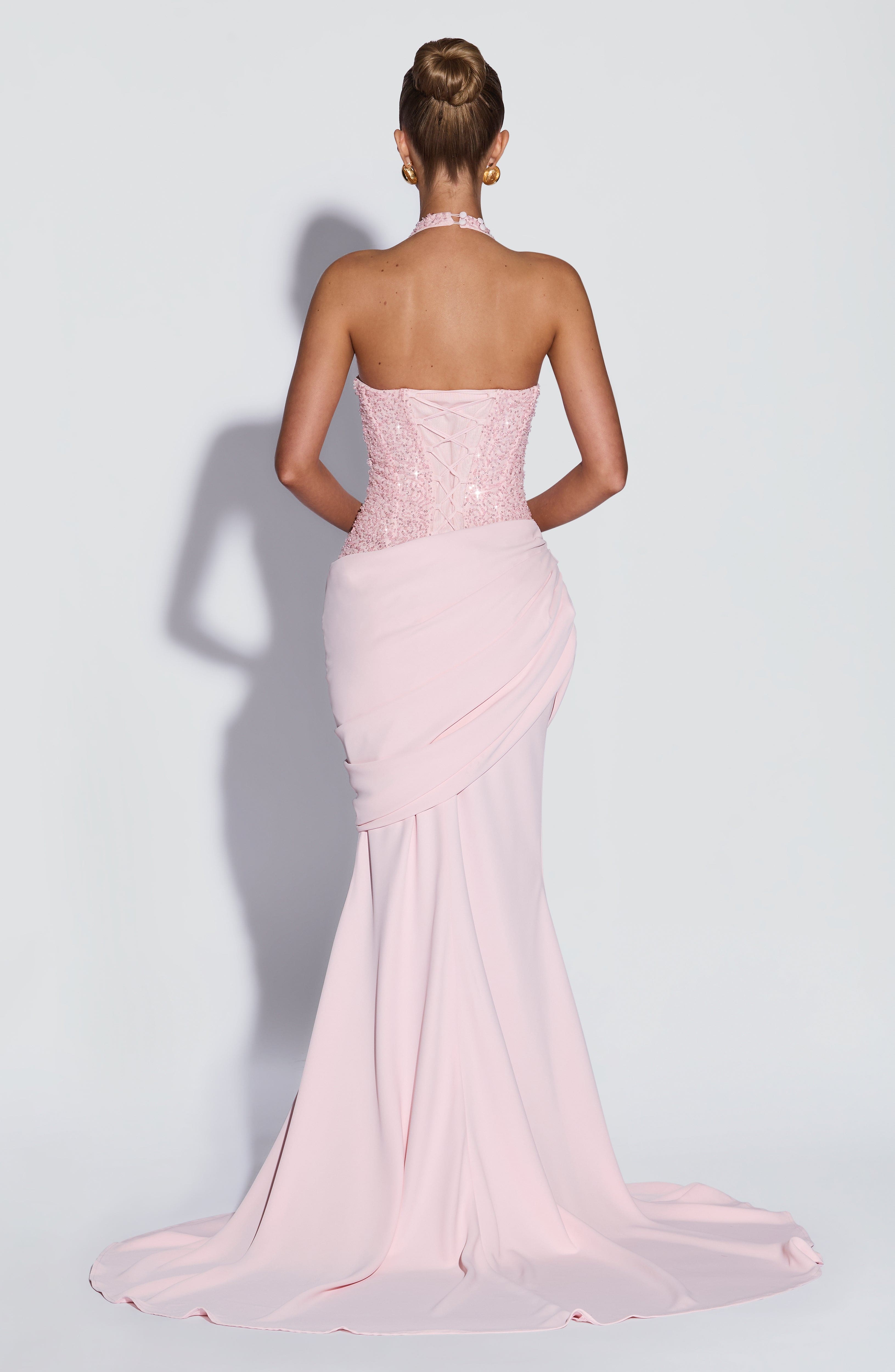 Taylor Pembe Maxi Elbise
