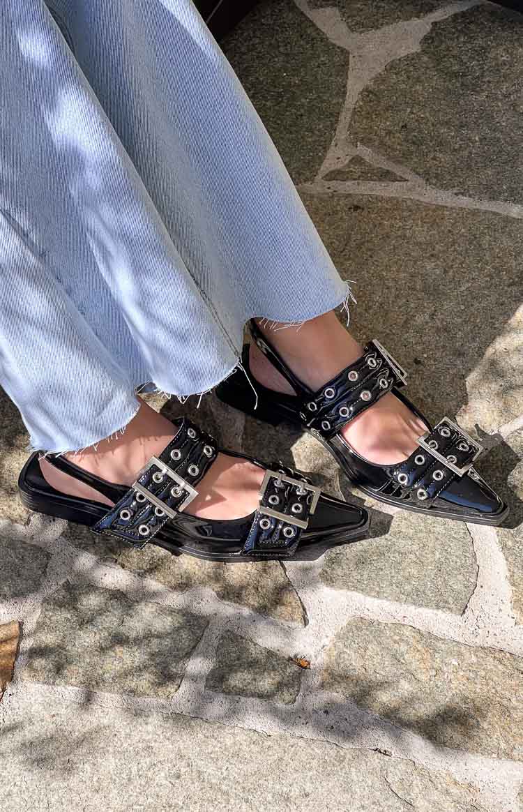 Therapy Matilda Siyah Rugan Sivri Burun Babet