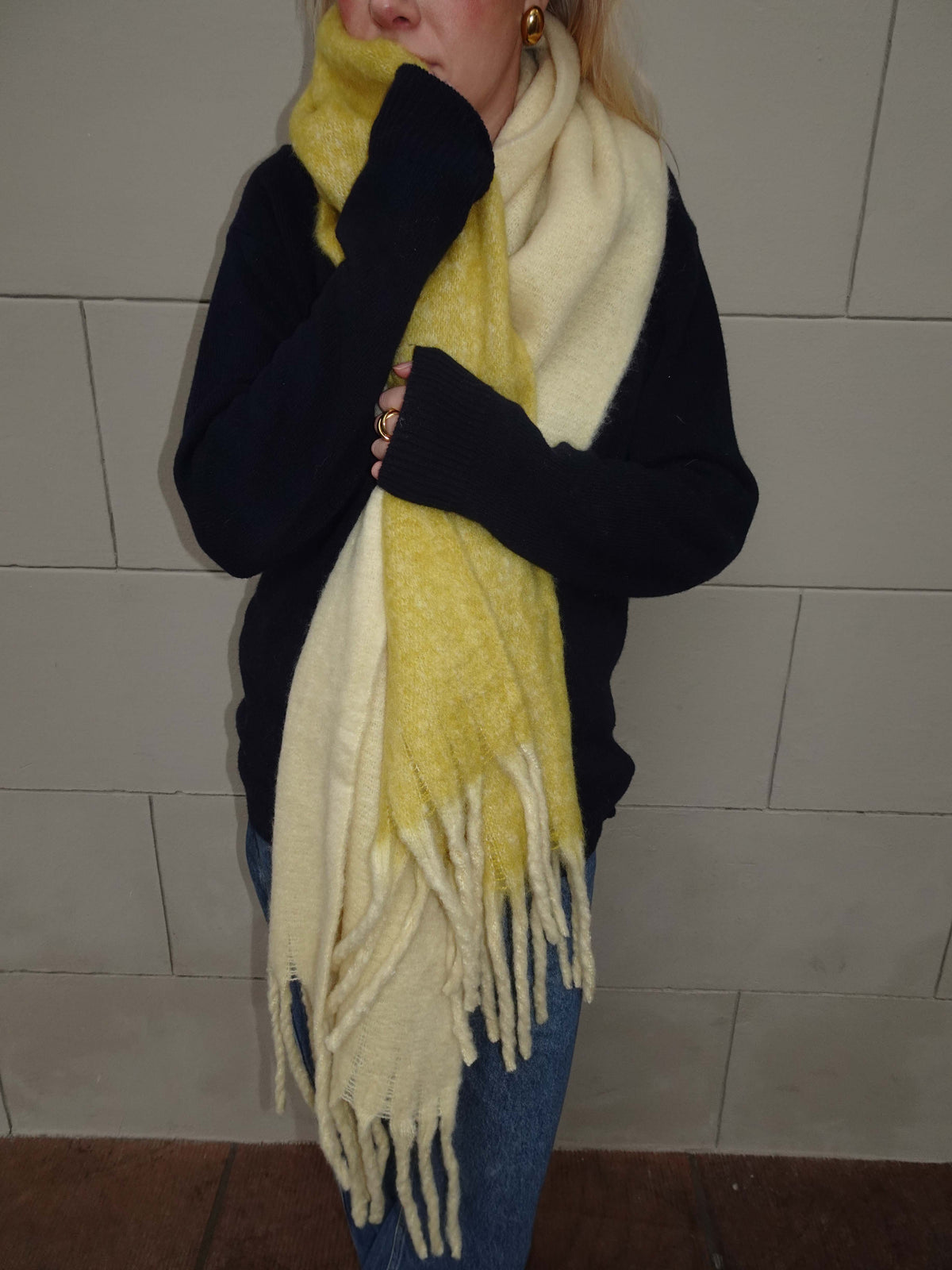 Gale Atkı - Sarı-Krem