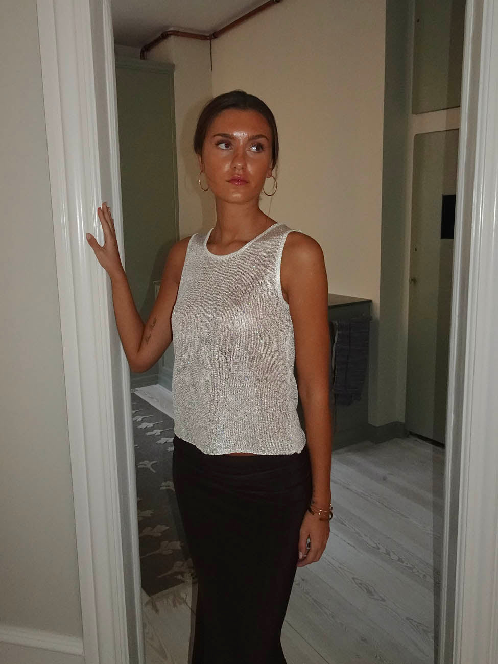 Simli Beyaz Silja Üst