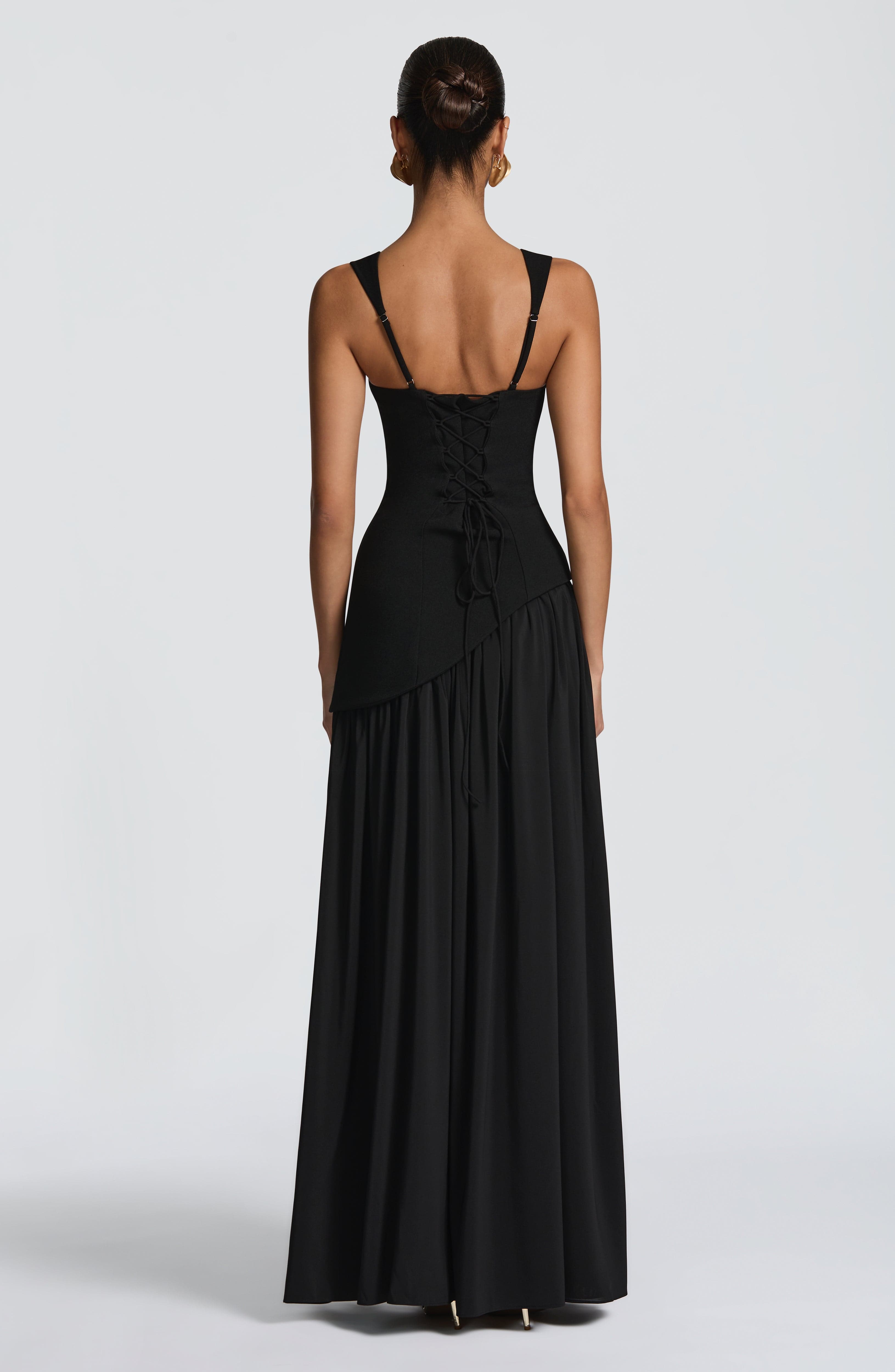 Tullulah Siyah Maxi Elbise