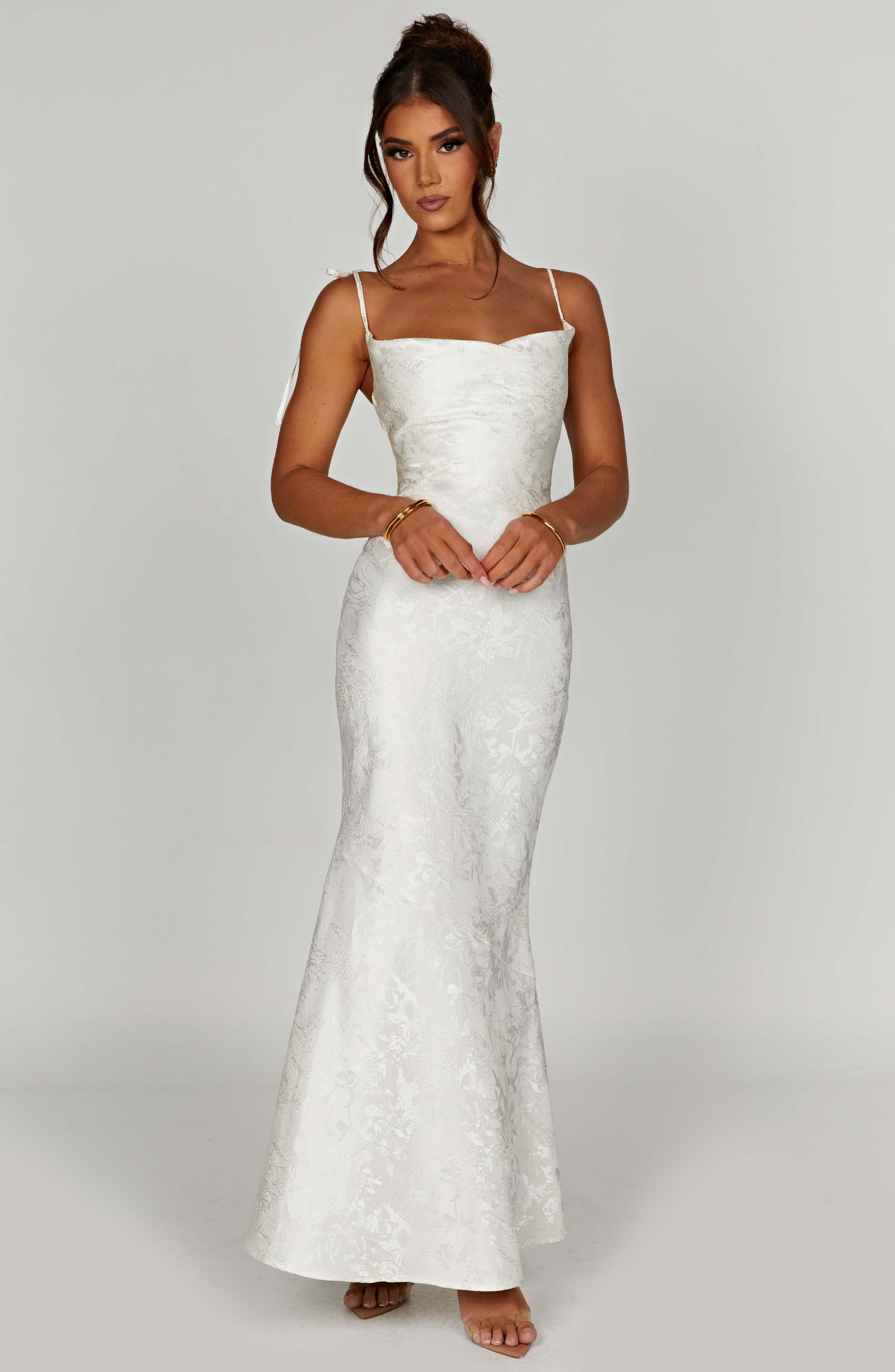 Whitney Maxi Krem Elbise