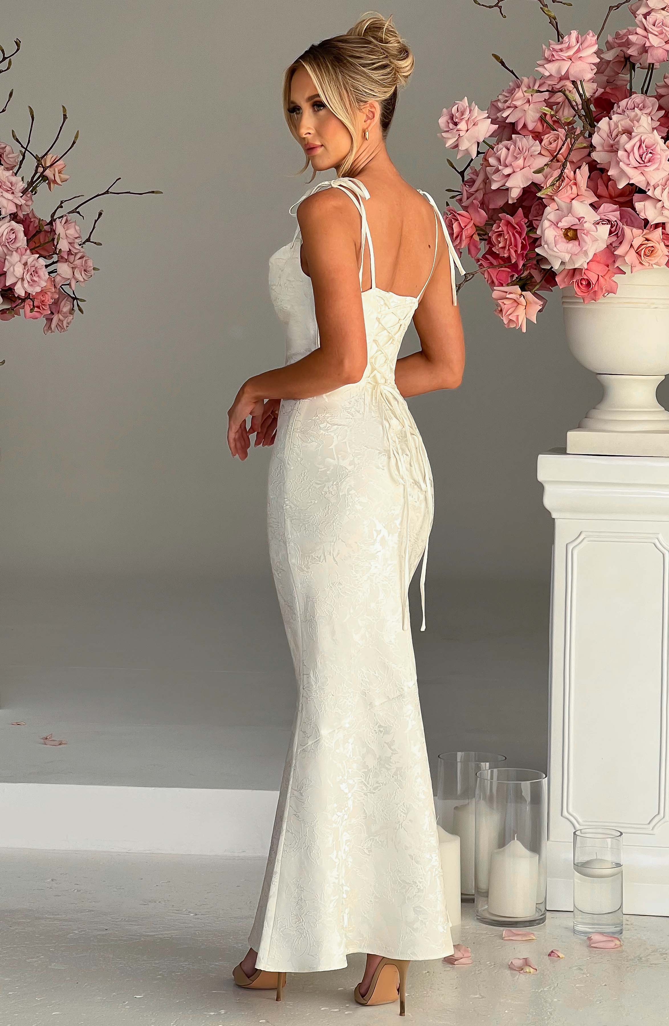 Whitney Maxi Krem Elbise