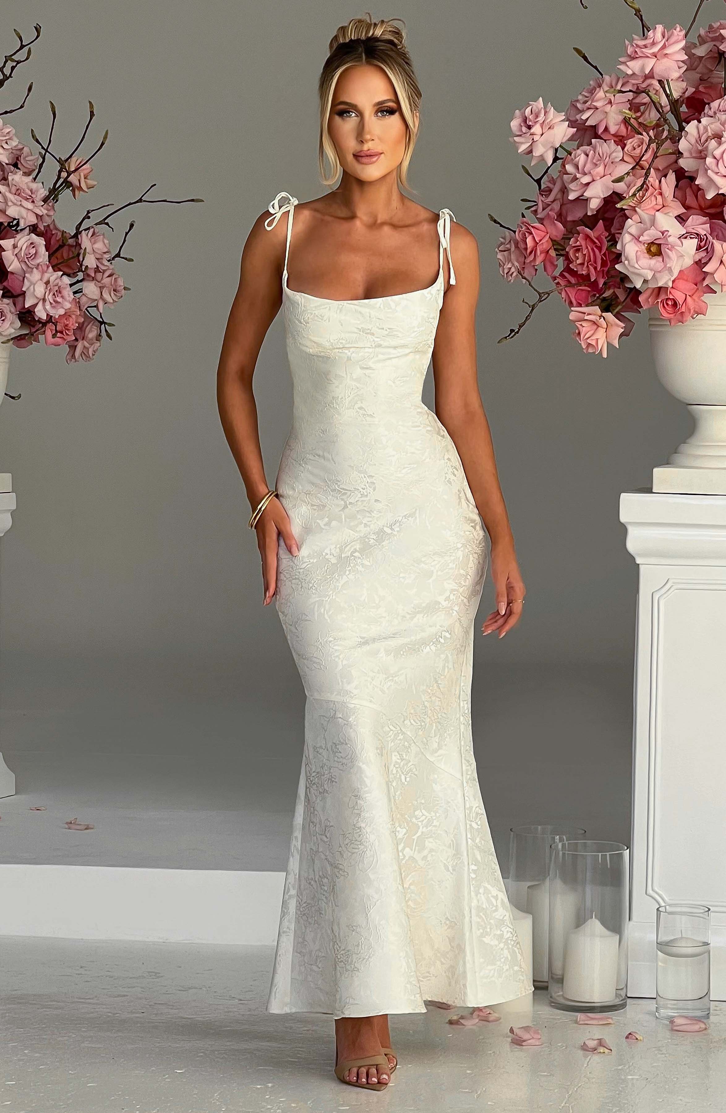 Whitney Maxi Krem Elbise