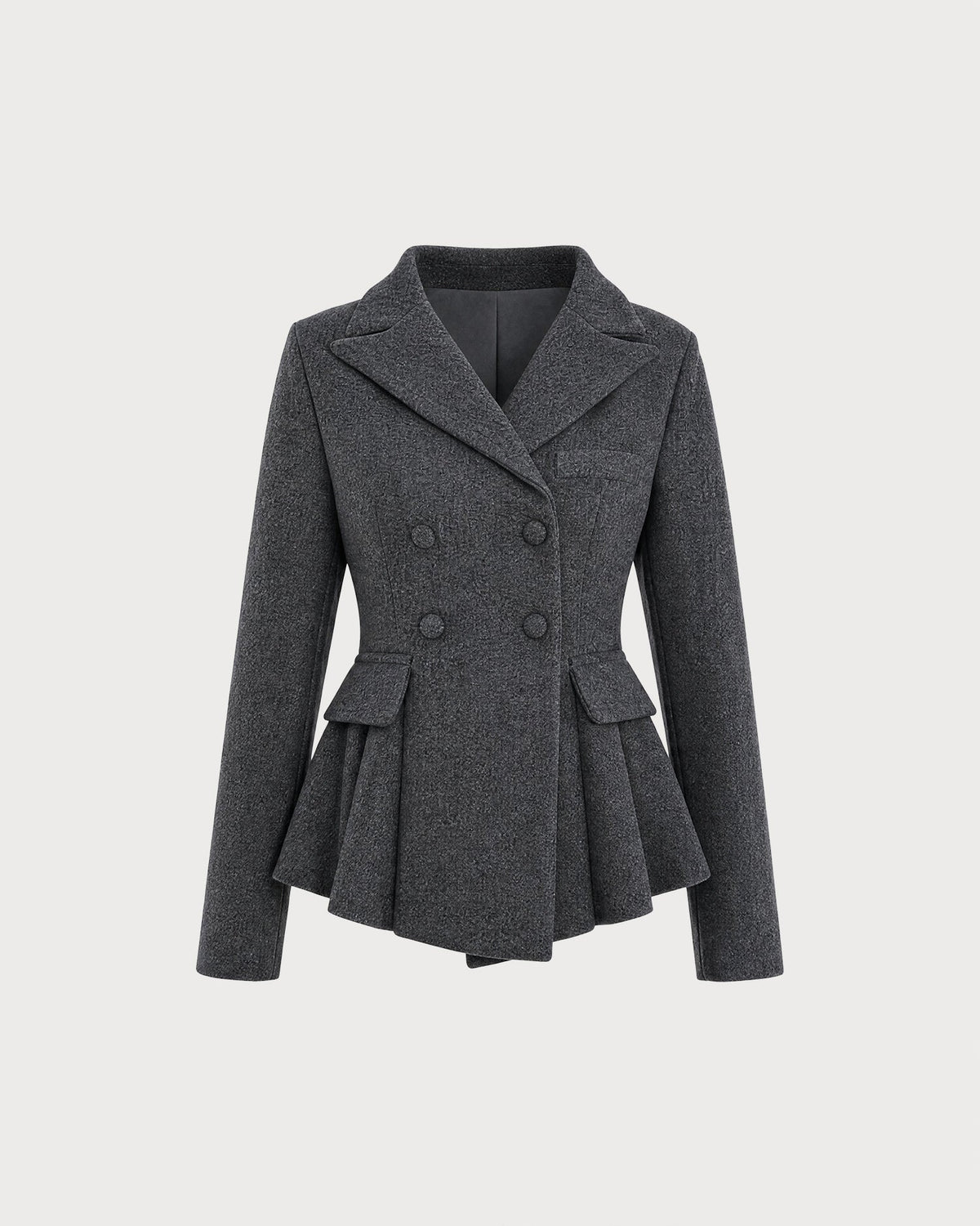 Gri Çift Düğmeli Blazer