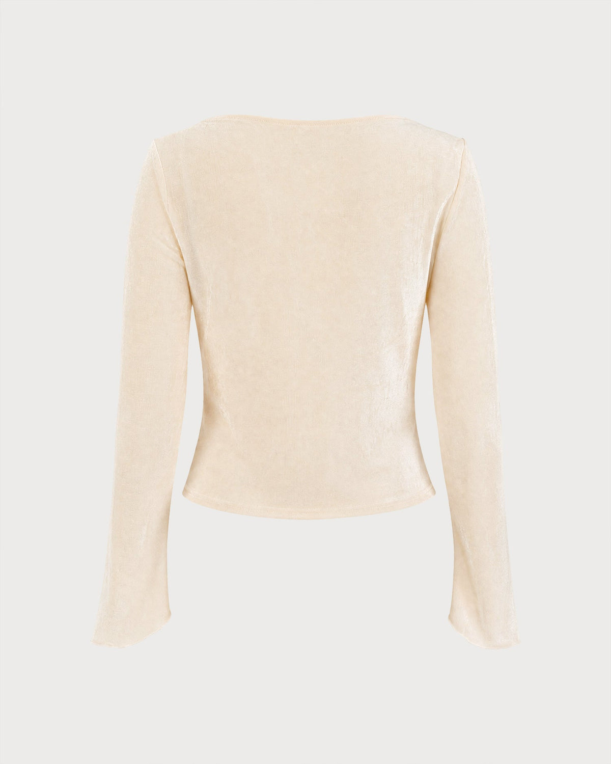 Kayısı Renk Cowl Neck Bell Sleeve Tişört