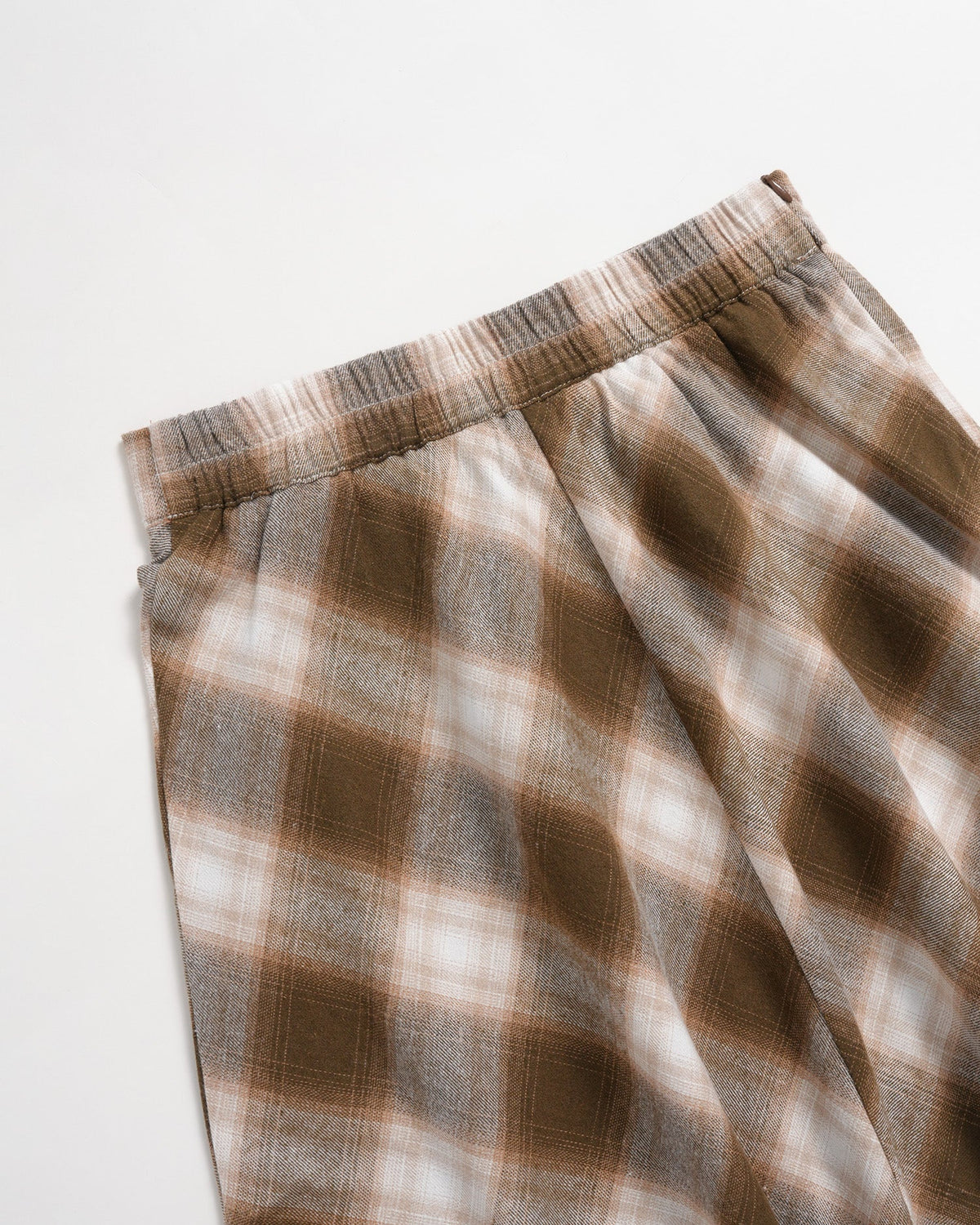 Kahverengi Lastikli Bel Plaid Midi Etek