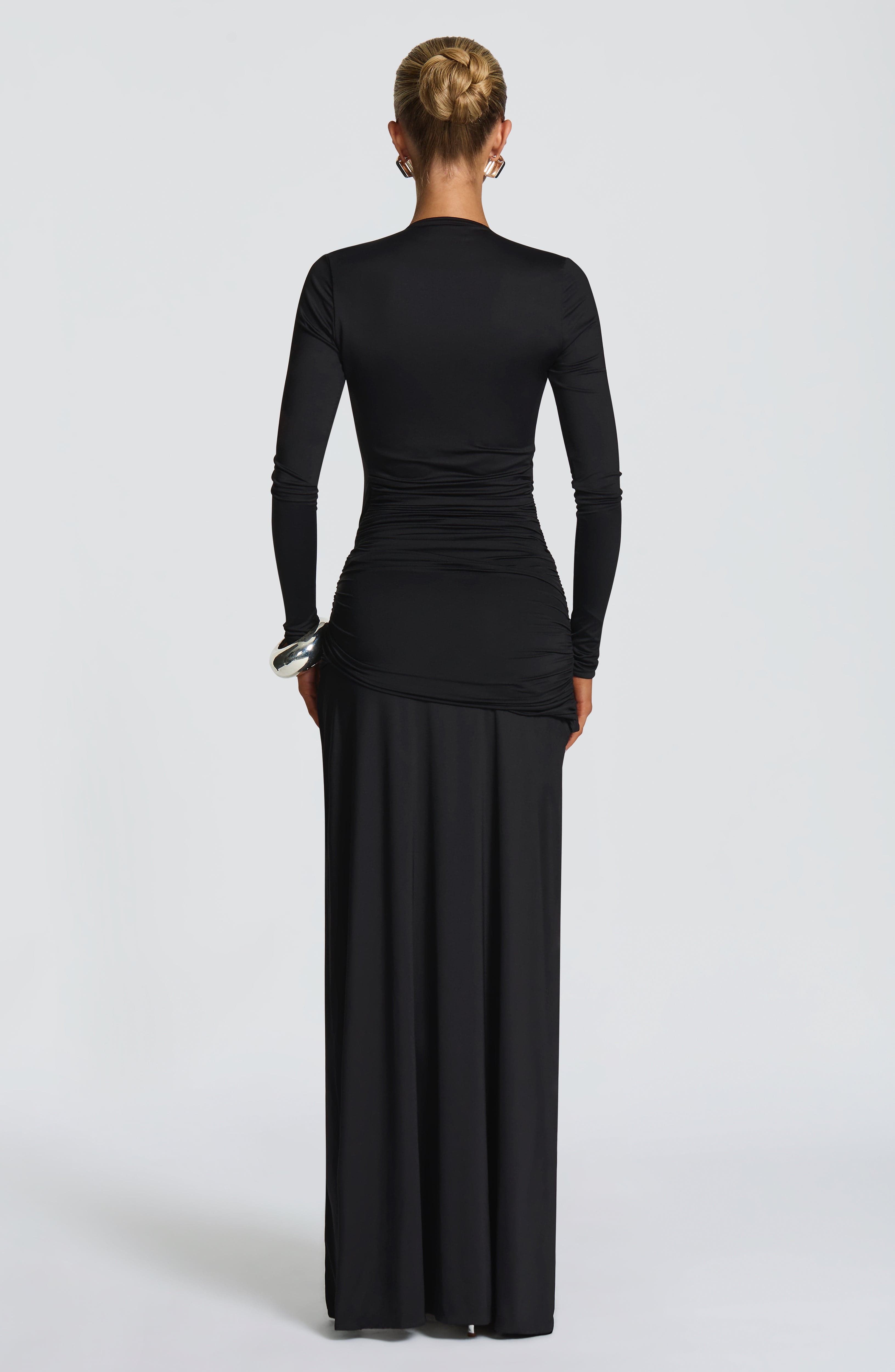 Ysabella Siyah Maxi Elbise