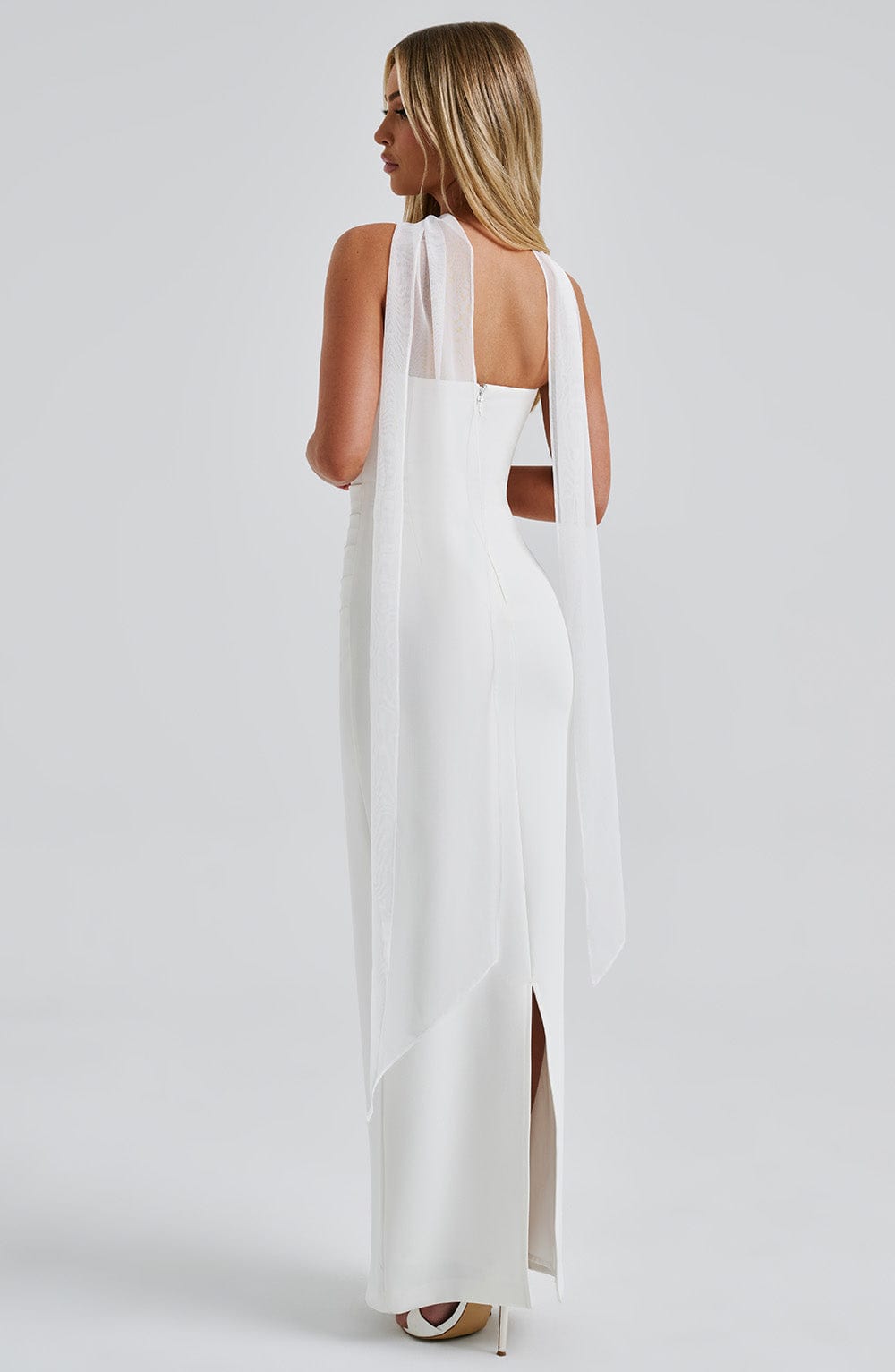 Yulia Maxi Ekru Elbise