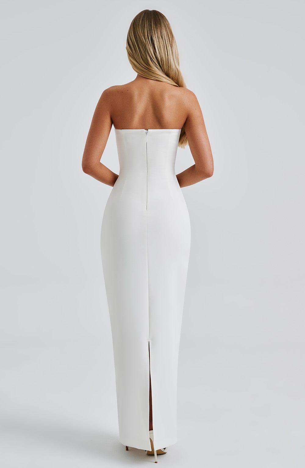 Yulia Maxi Ekru Elbise