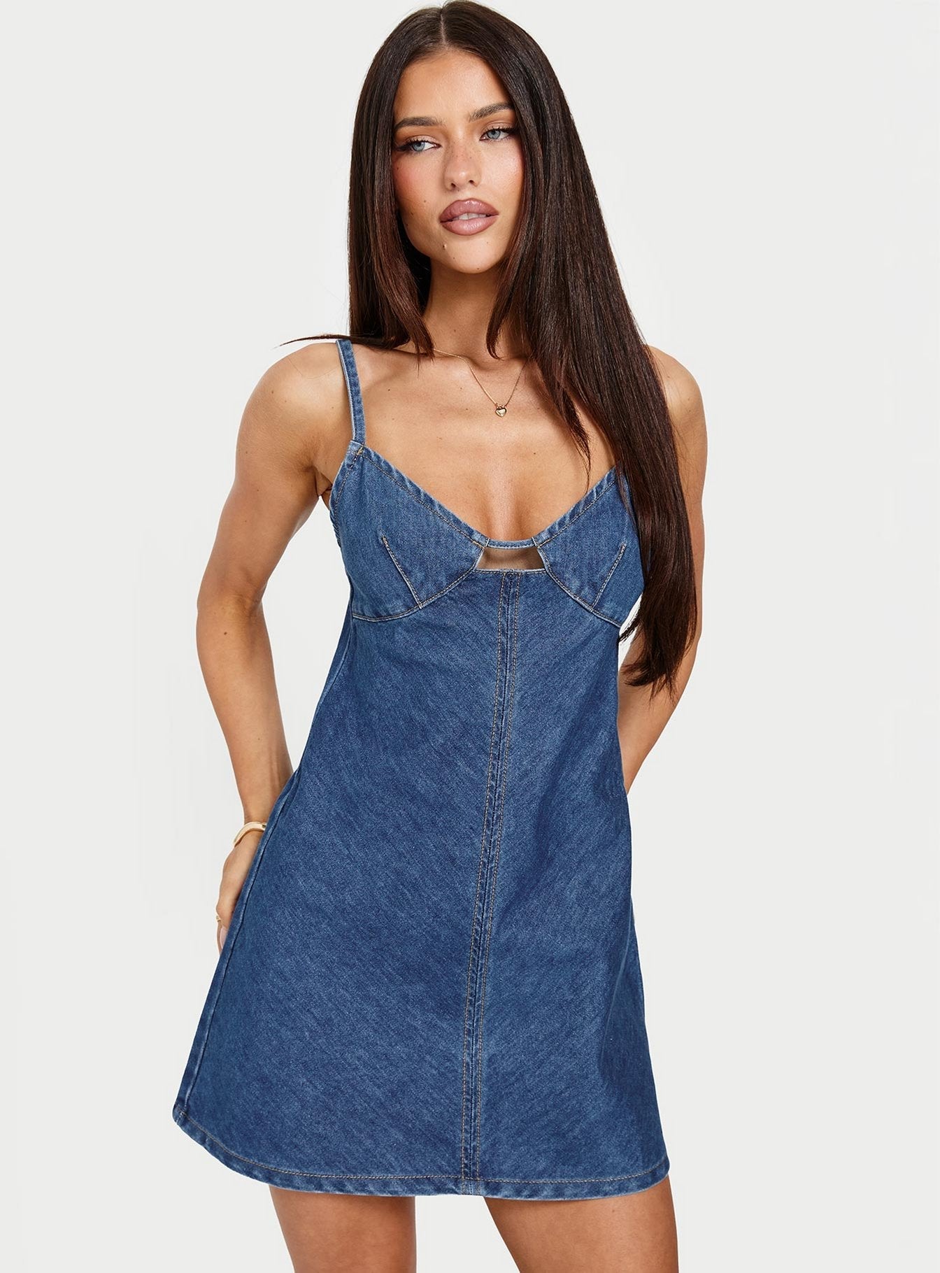 Arwen Mavi Denim Mini Elbise