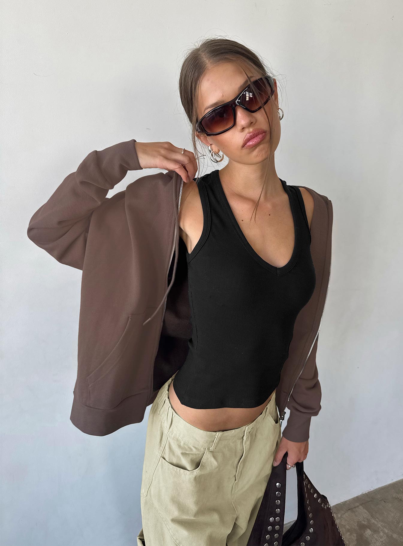 Mocha Oversize Kapüşonlu Sweatshirt