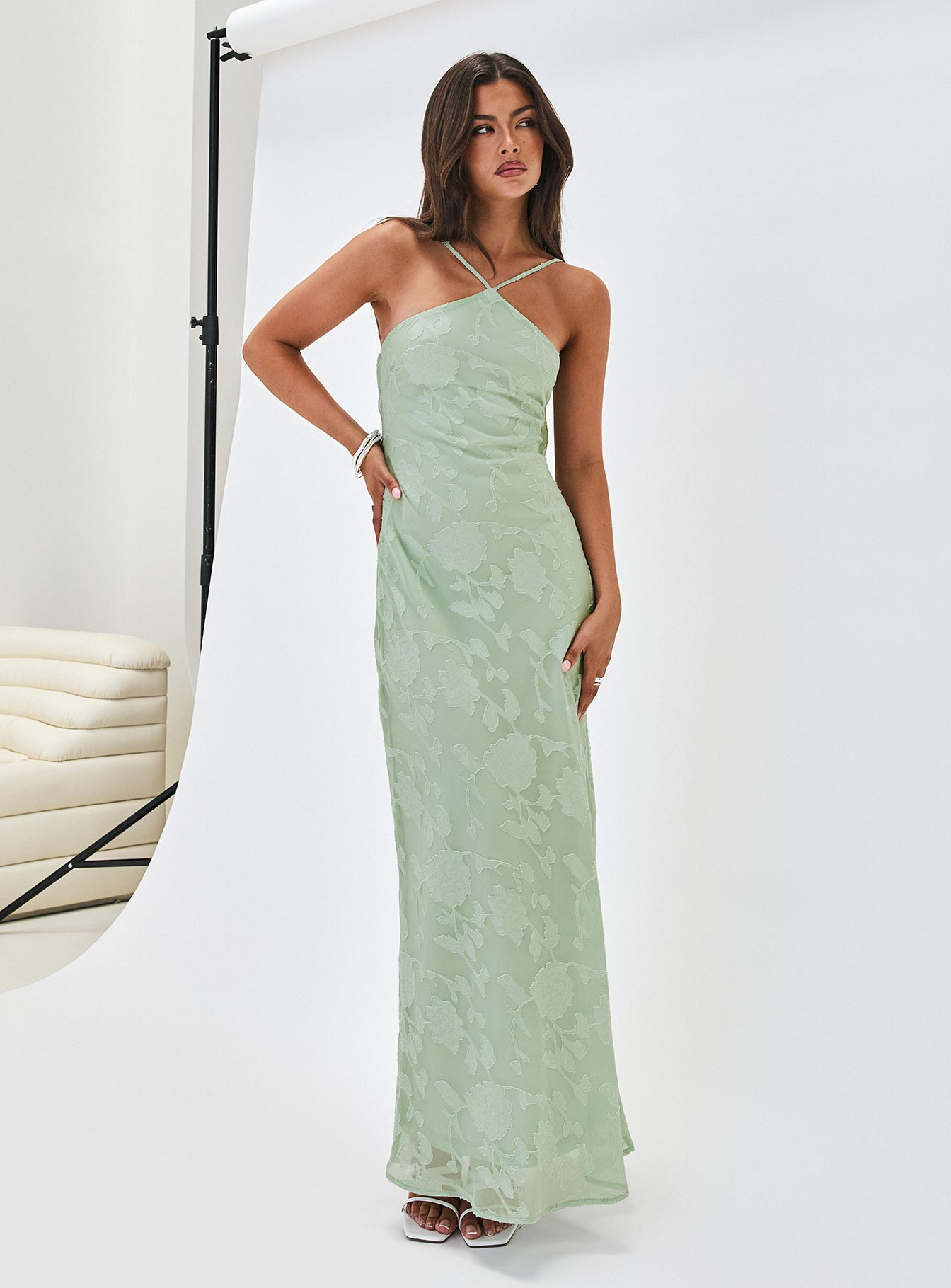 Zoelle Halter Yaka Maxi Elbise