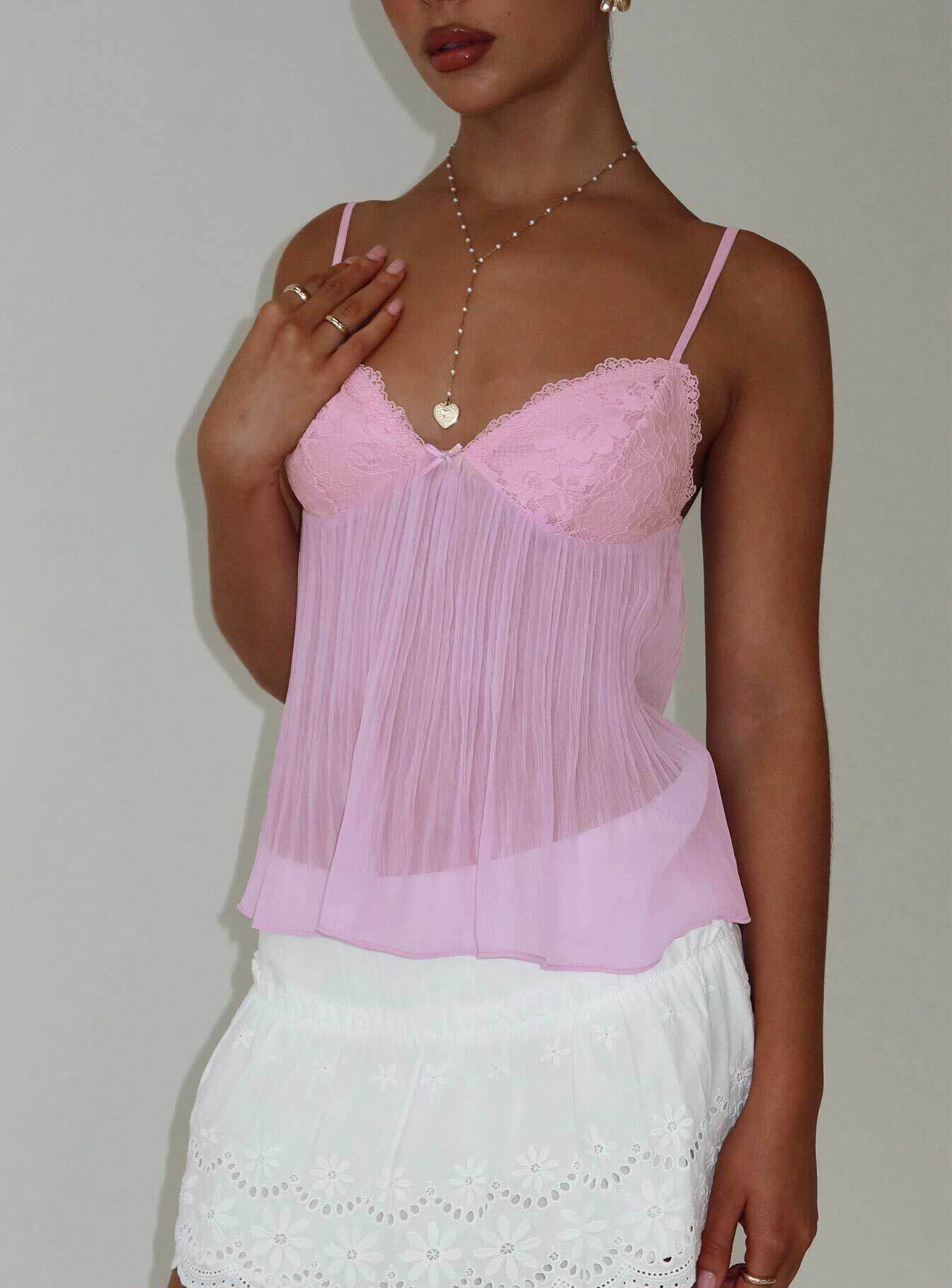 Zami Pembe Pliseli Bluz