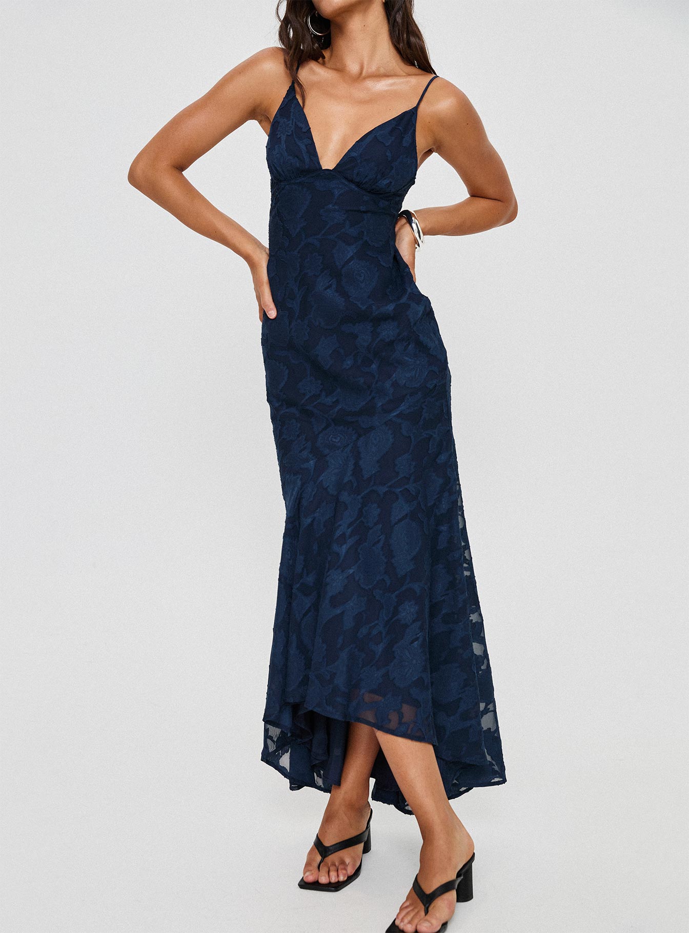Lacivert Cyrene Maxi Elbise