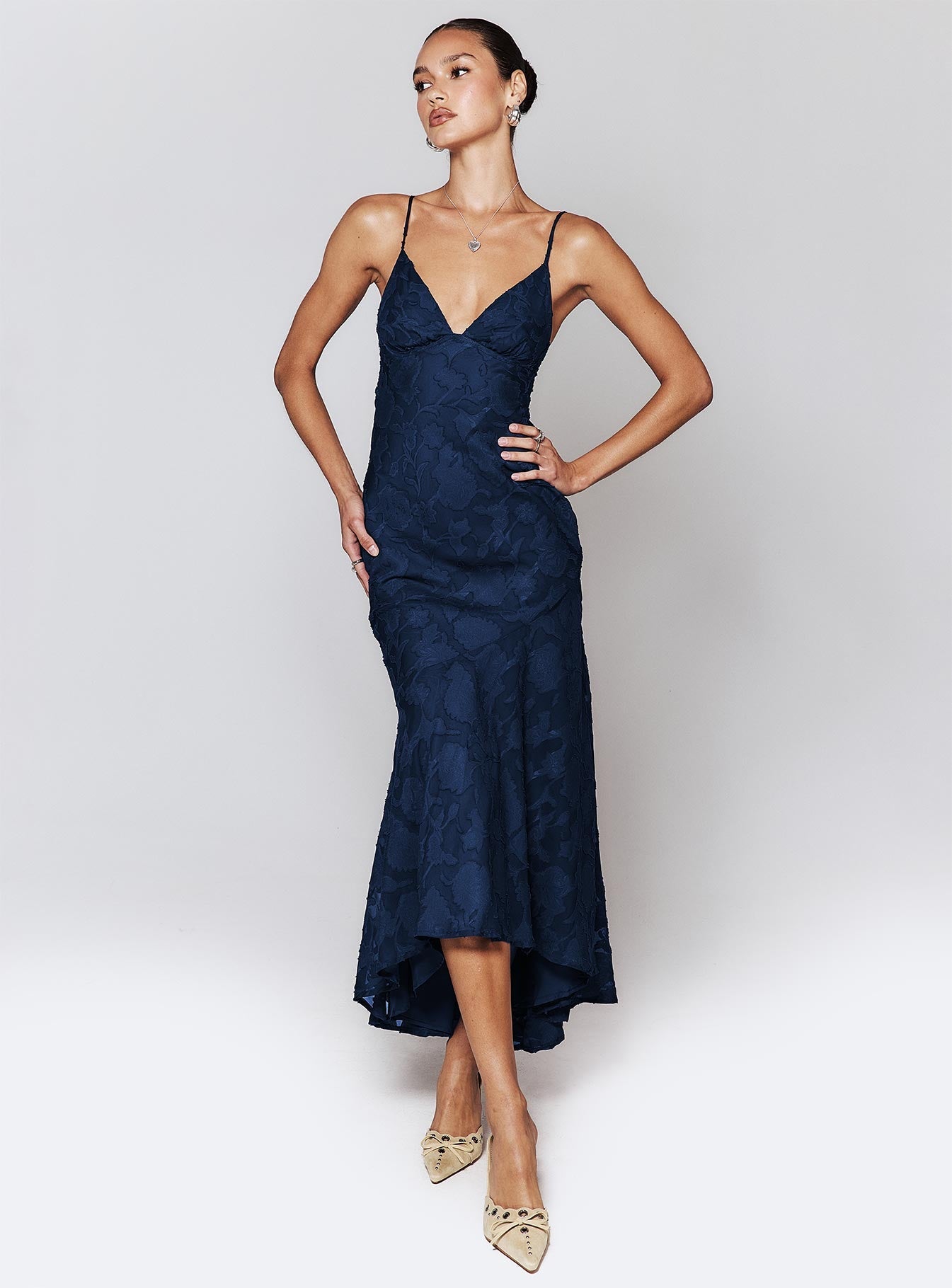 Lacivert Cyrene Maxi Elbise