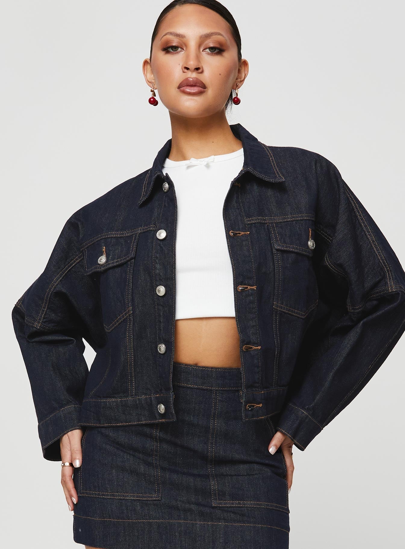 Koyu Yıkama Denim Hughes Ceket
