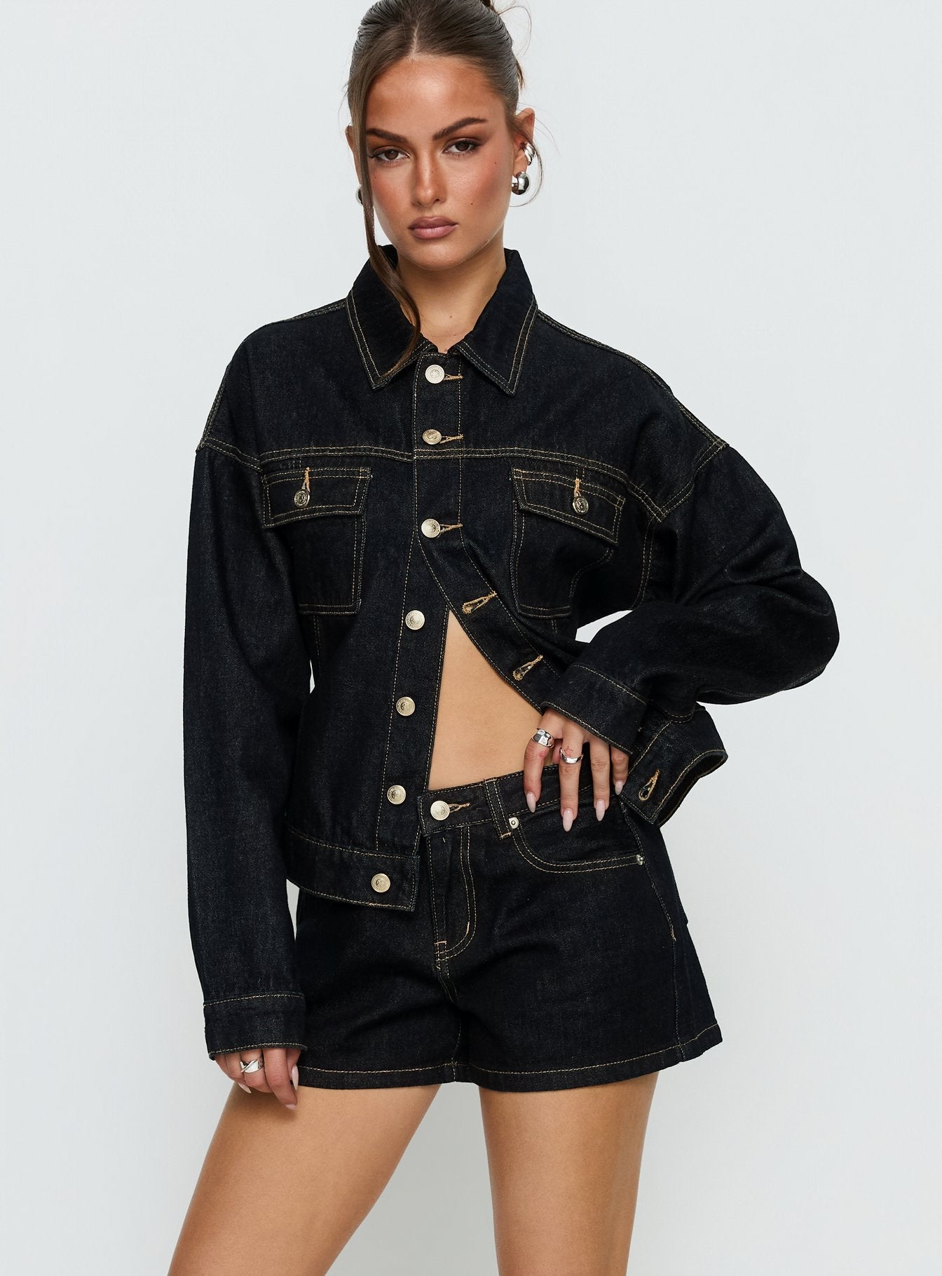 Mackenza Orta Bel Ham Denim Şort