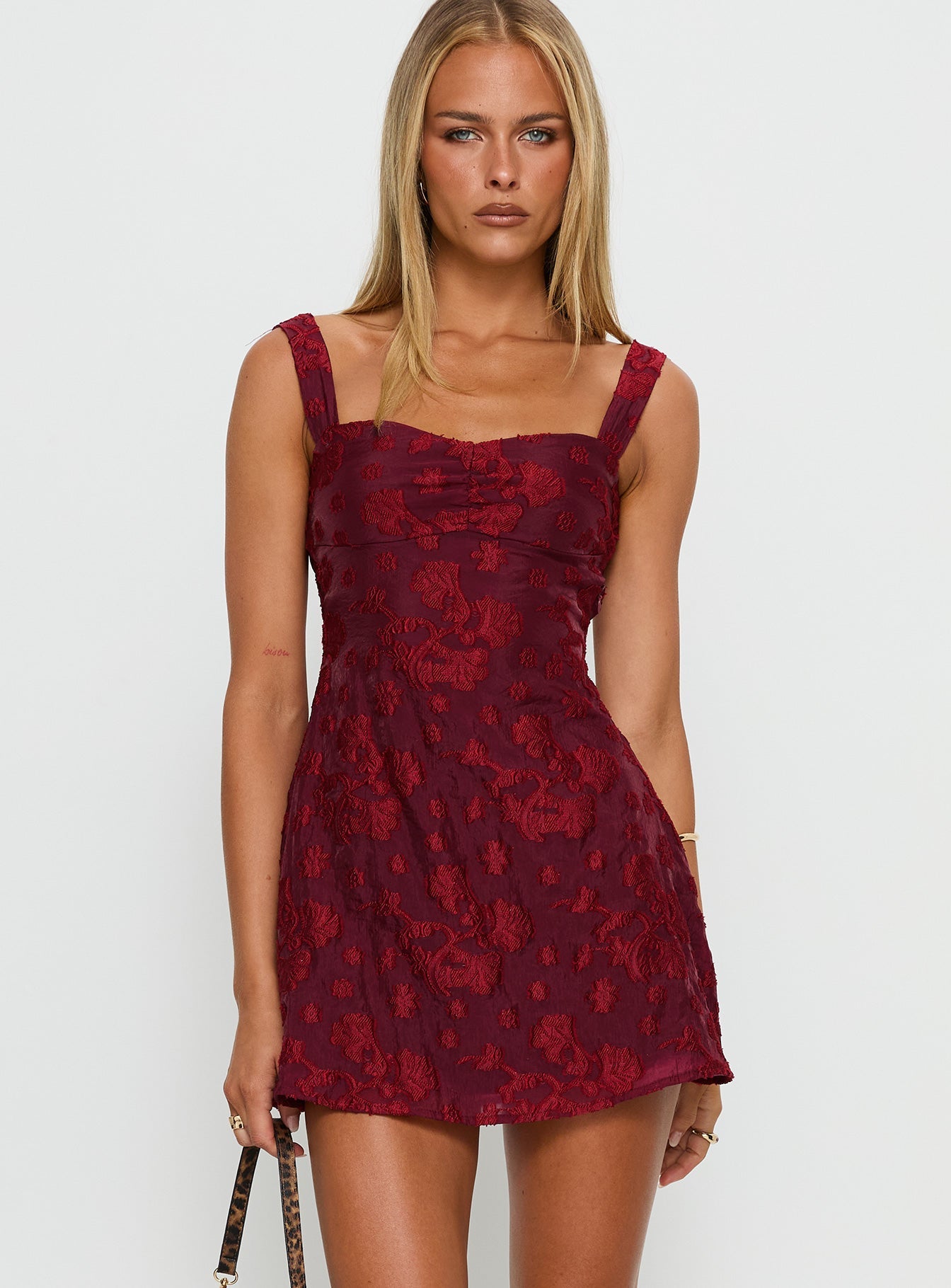 Bordo Mini Elbise