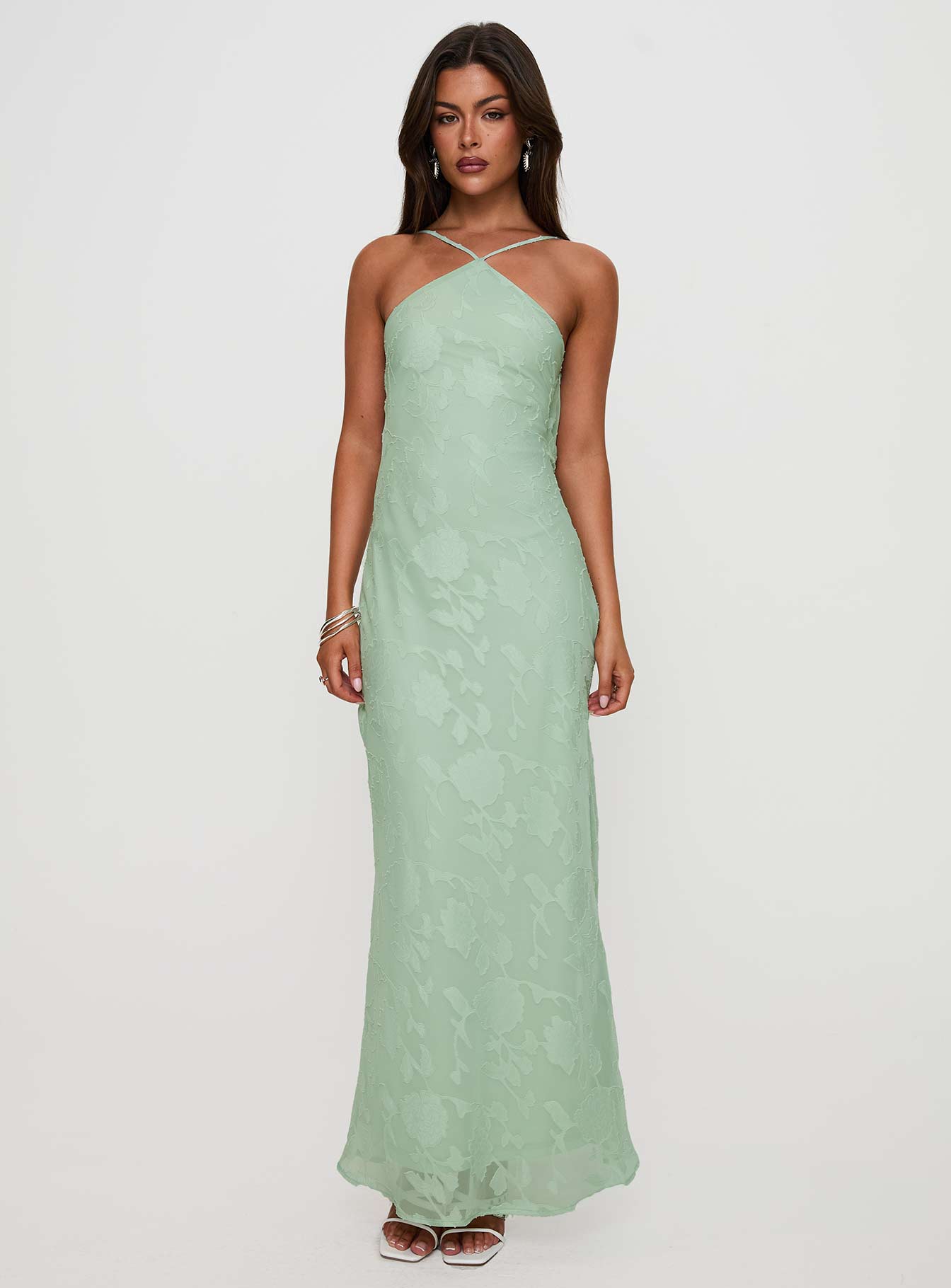 Zoelle Halter Yaka Maxi Elbise