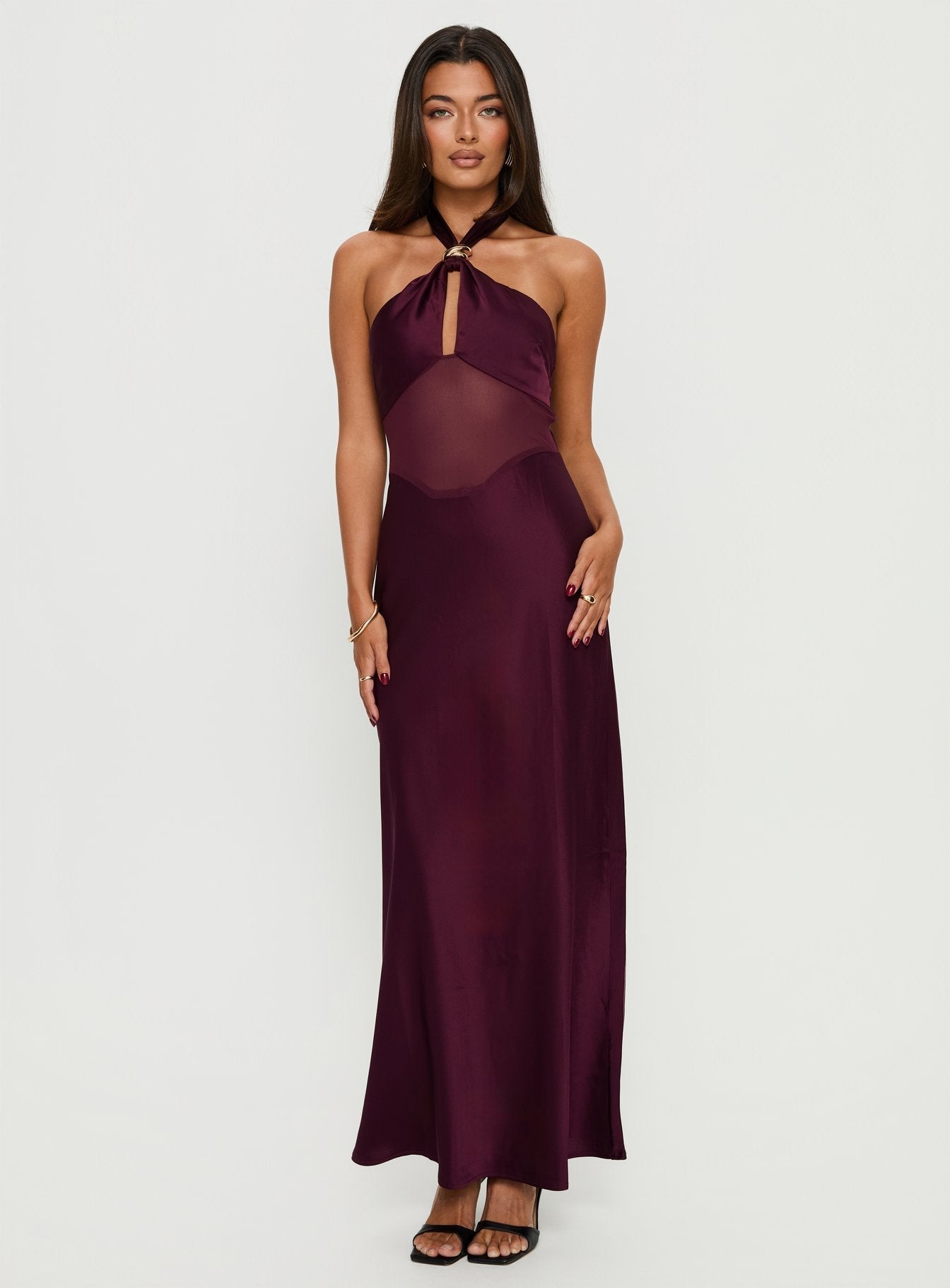 Erik Şifon Maxi Elbise - Rosario Halter Modeli