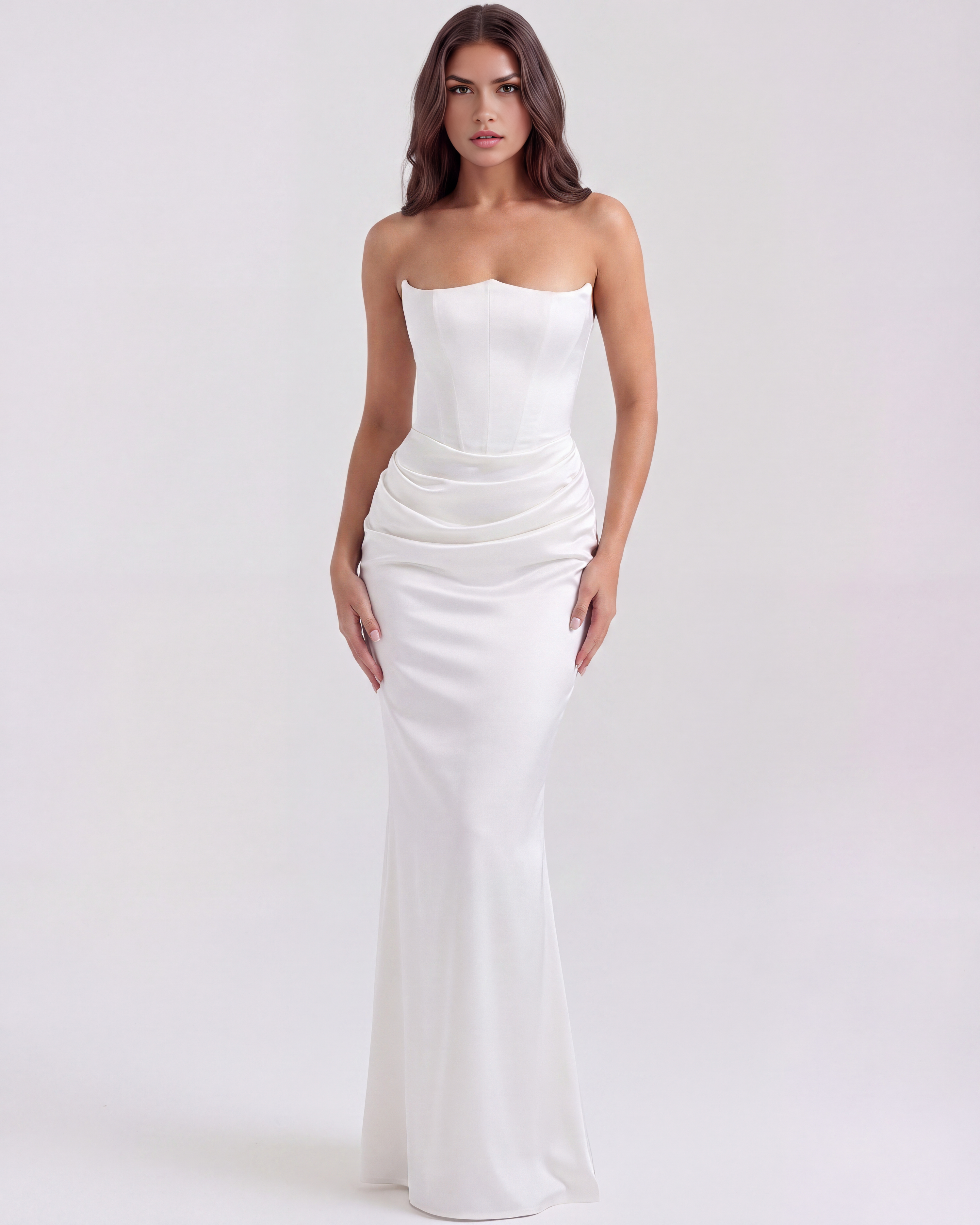 Rosalind Beyaz Maxi Elbise
