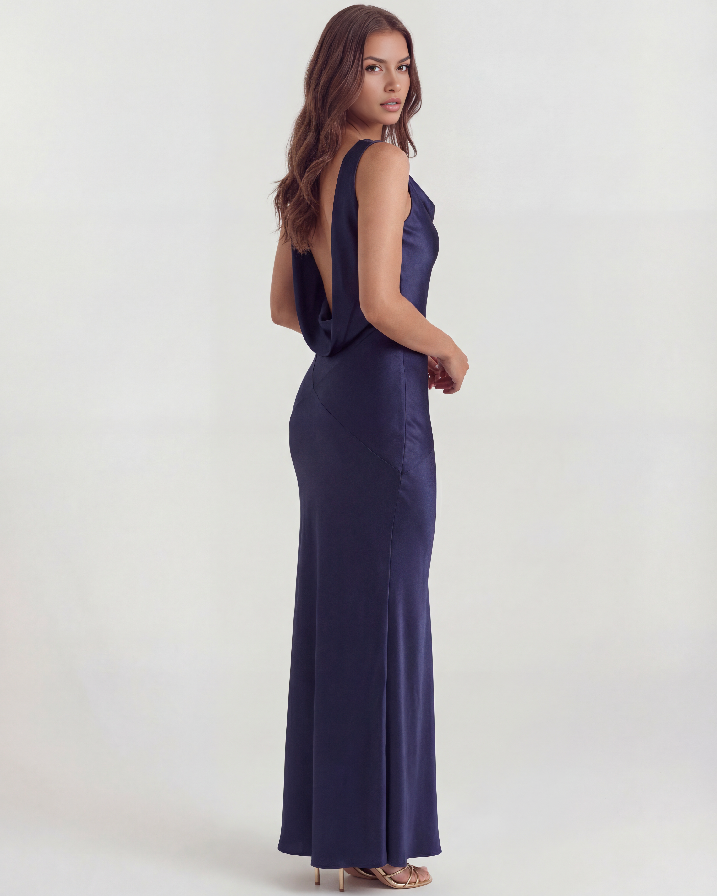 Safir Mavi Maxi Elbise