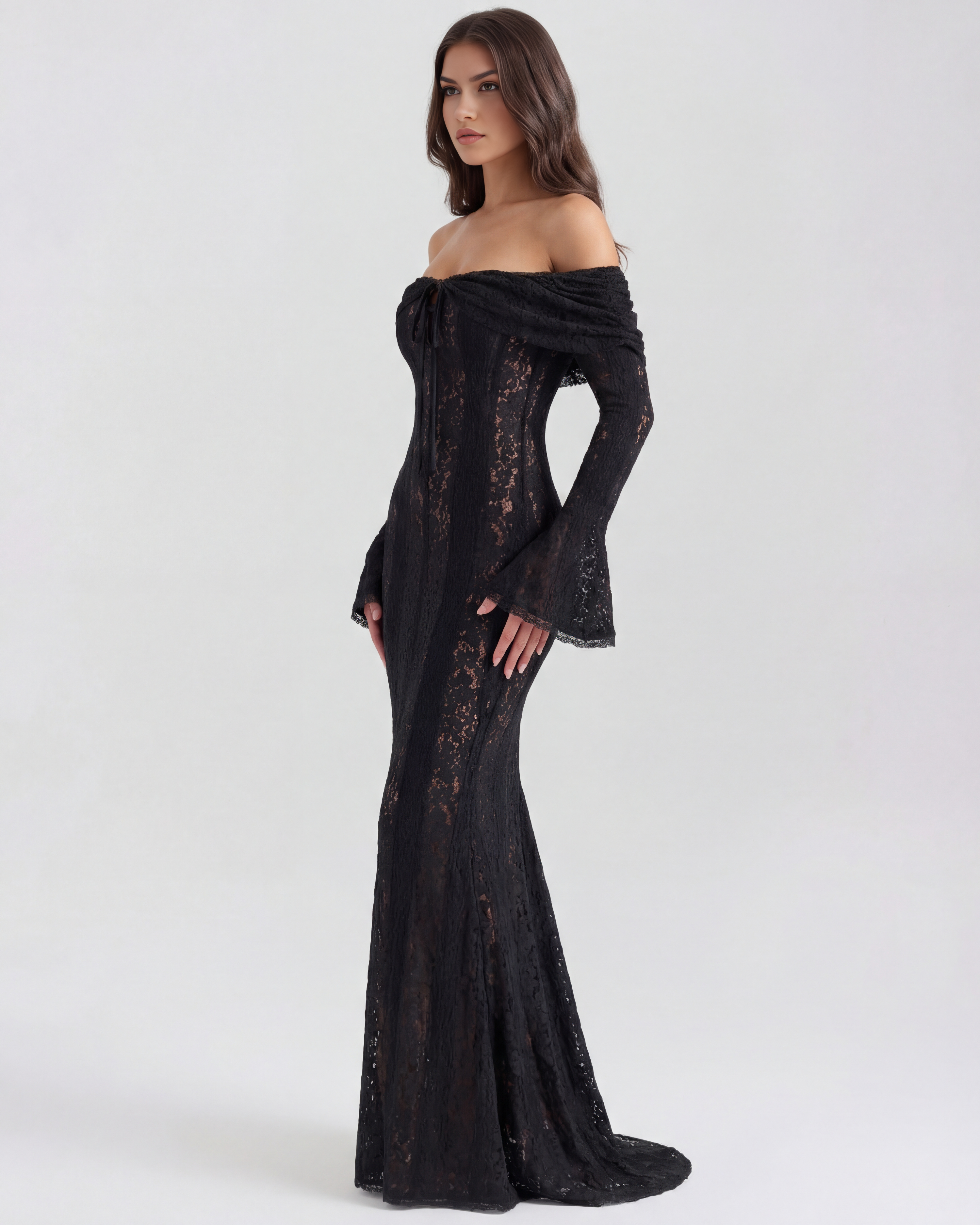 Alessandra Siyah Maxi Elbise