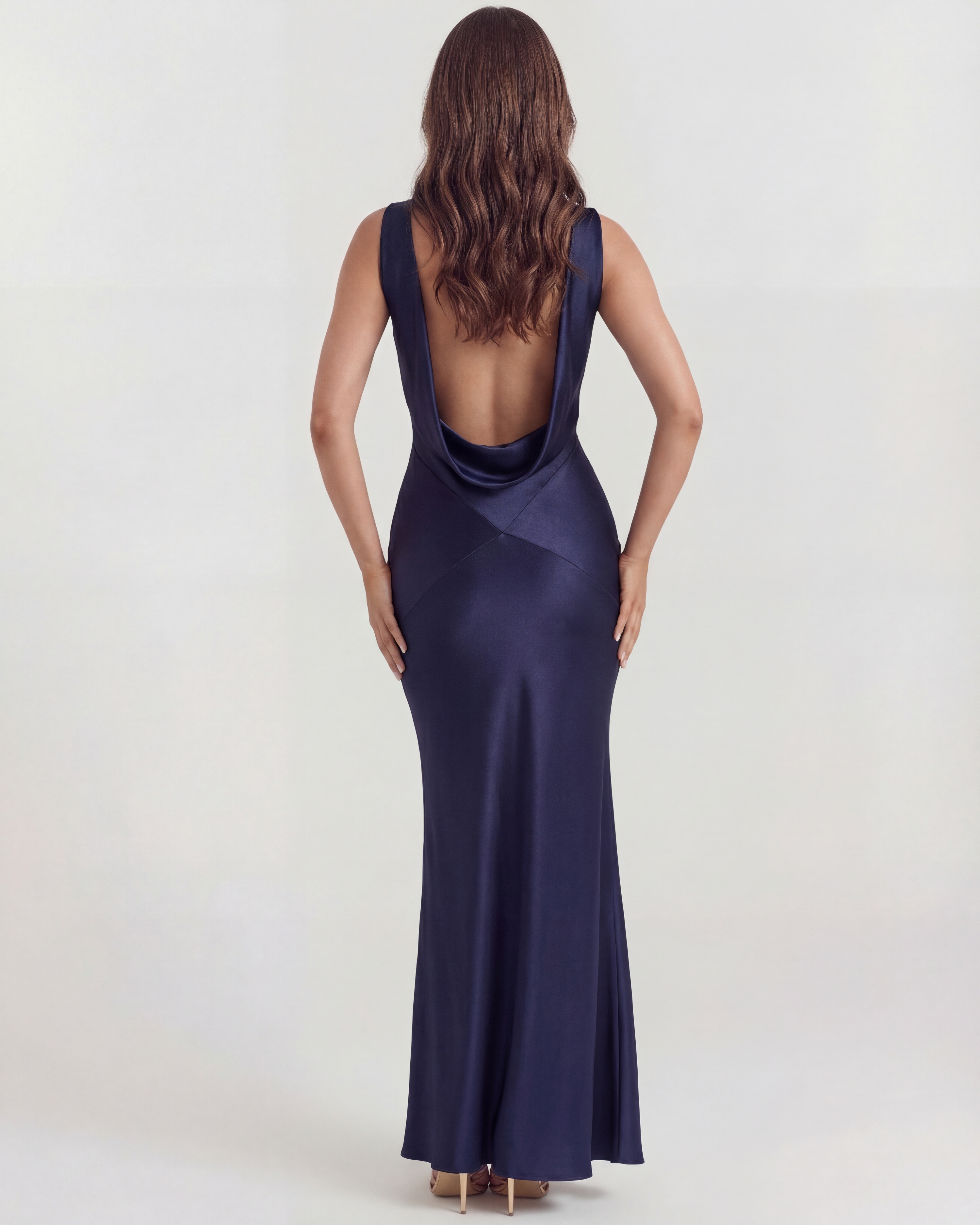 Safir Mavi Maxi Elbise