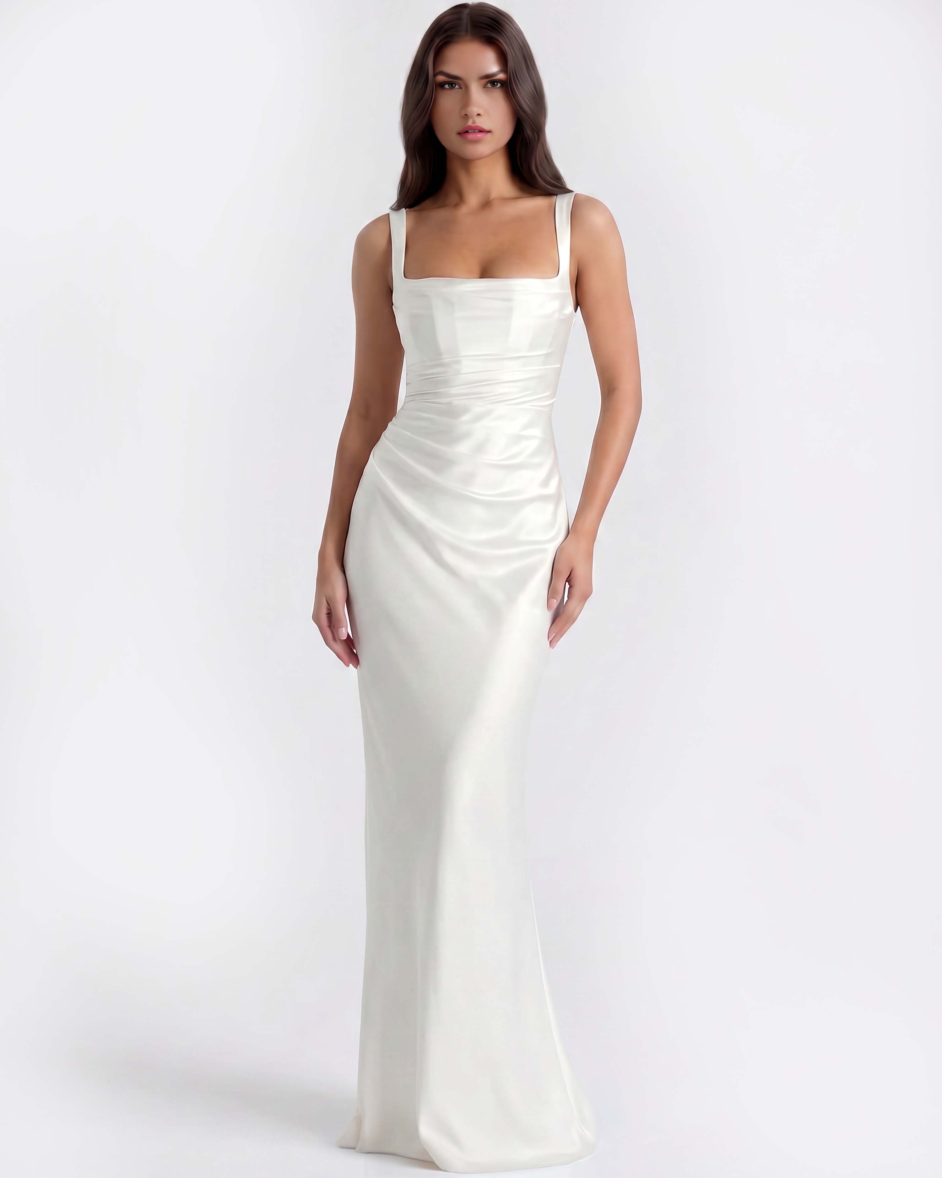 Adrienne Beyaz Maxi Elbise