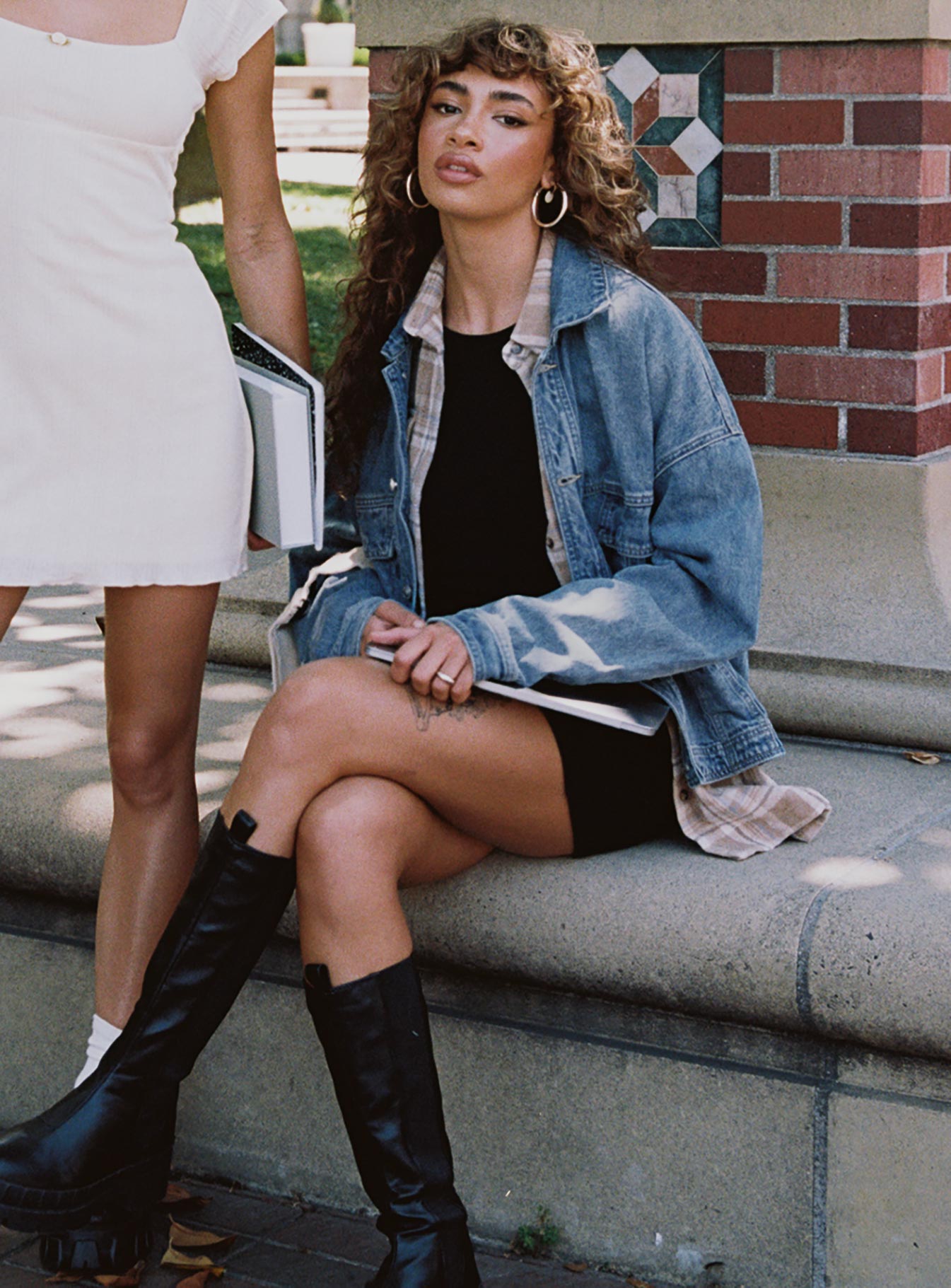 Orta Yıkama Oversize Denim Ceket