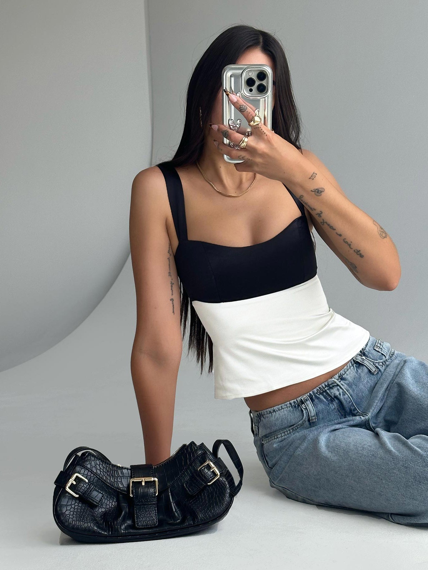 Chantell Siyah/Krem Üst