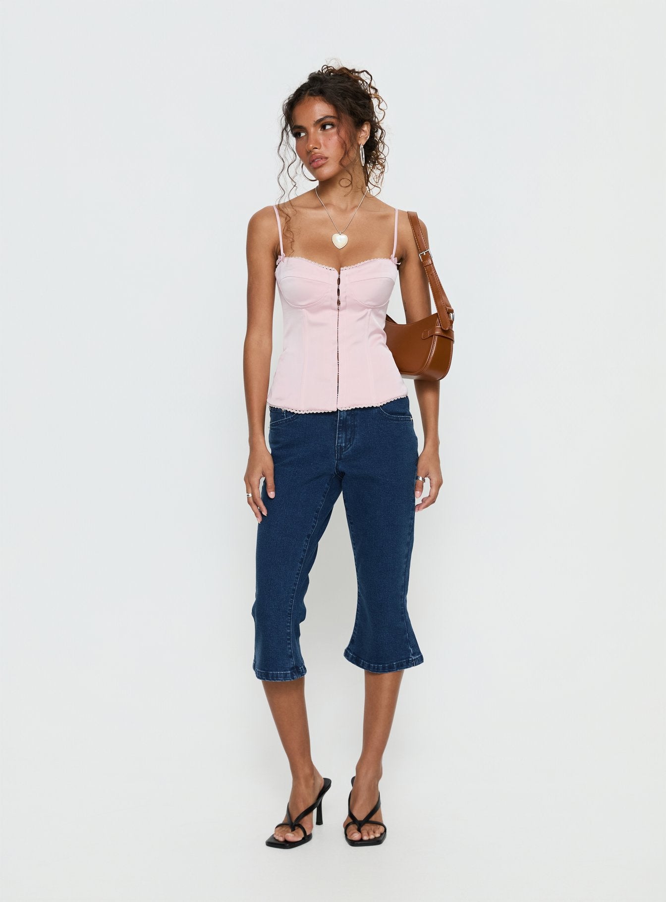 Maralyne Saten Korse Bluz - Açık Pembe