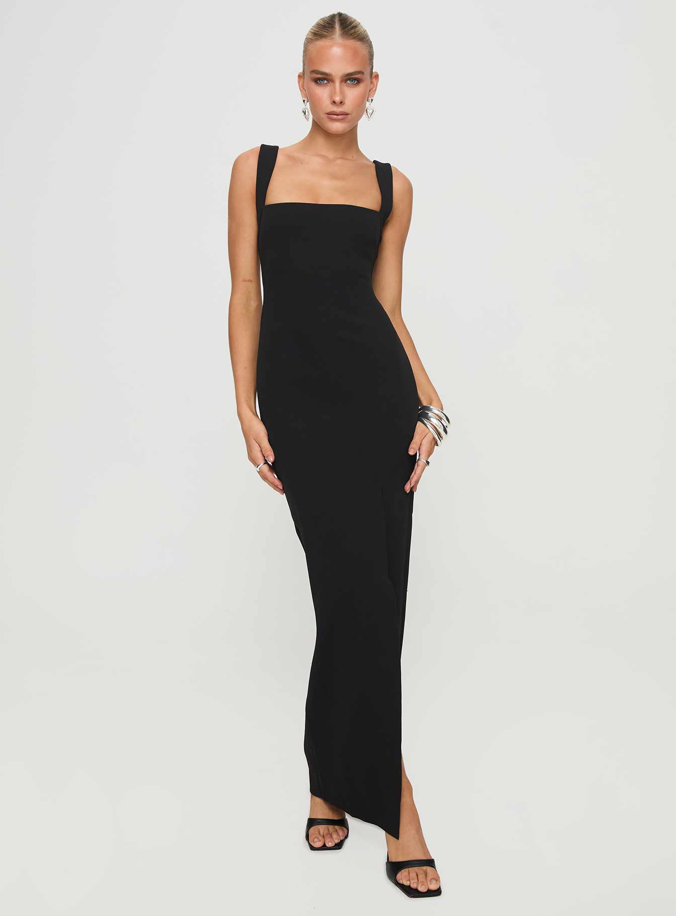 Siyah Bombshell Maxi Elbise