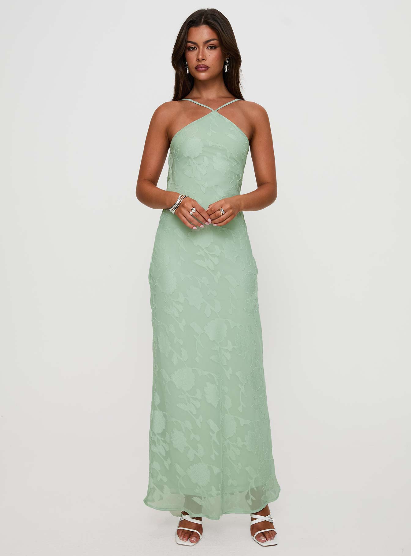 Zoelle Halter Yaka Maxi Elbise