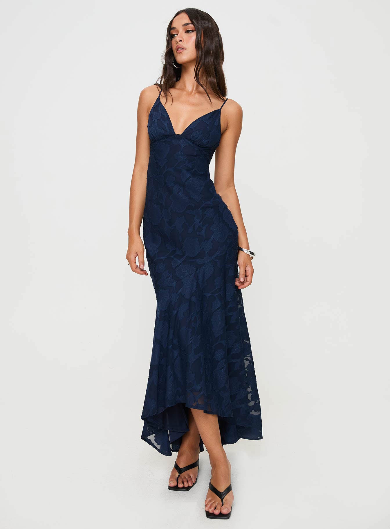 Lacivert Cyrene Maxi Elbise